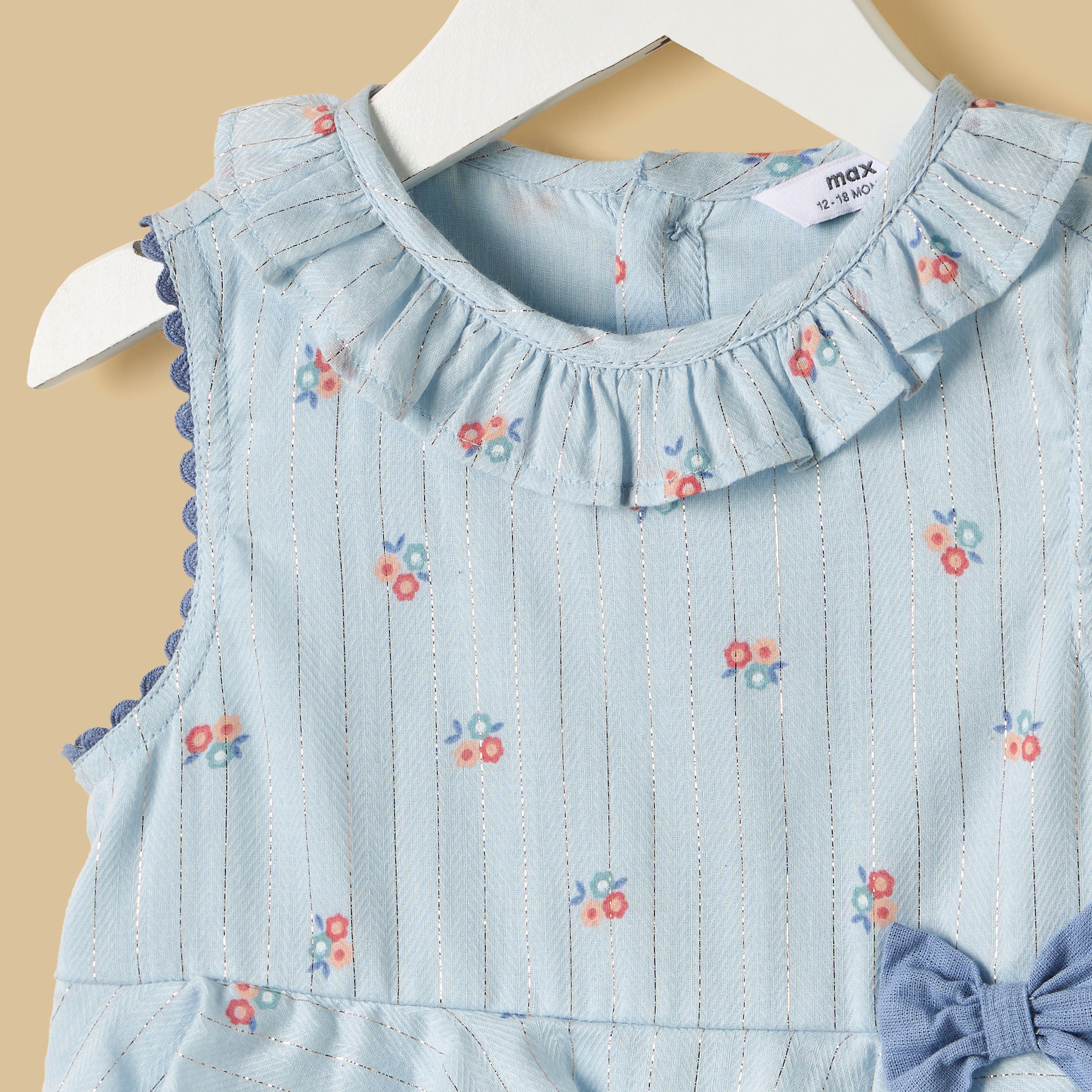Floral Print Sleeveless Tiered Top and Shorts Set