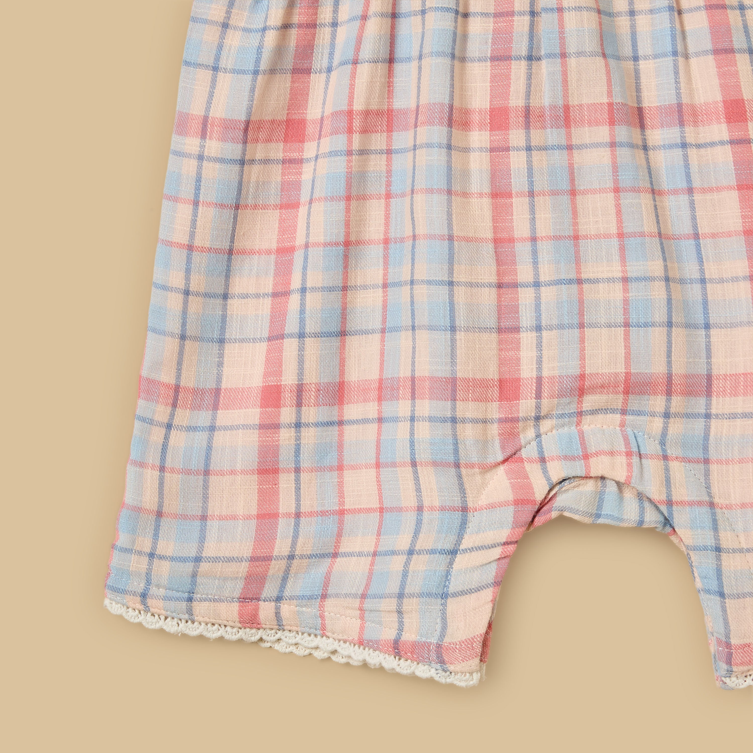 Checked Playsuit with Headband