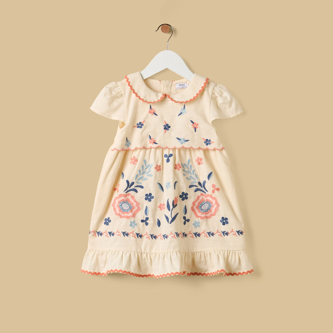 Floral Embroidered Dress with Bloomers