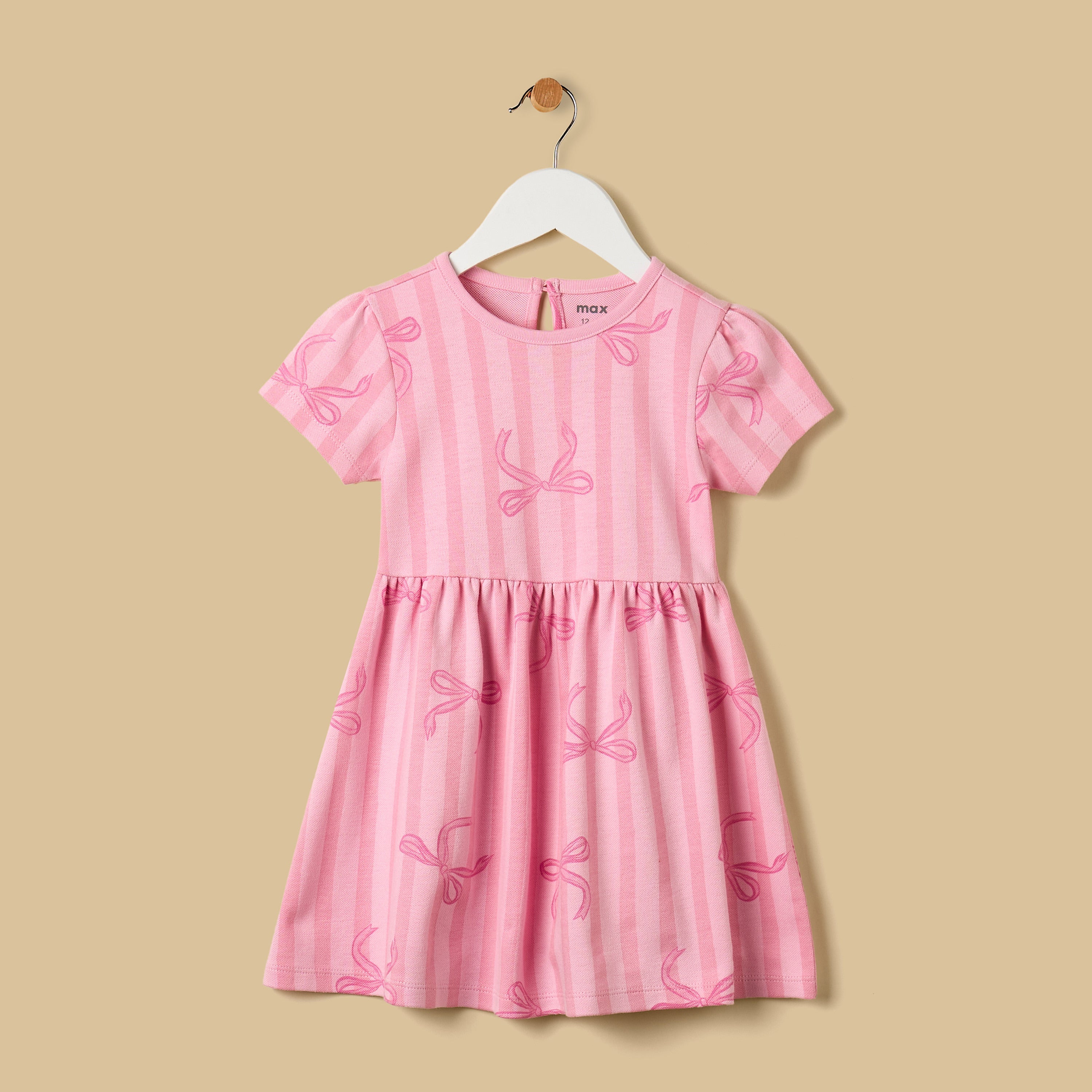 Bow Print Pique Dress