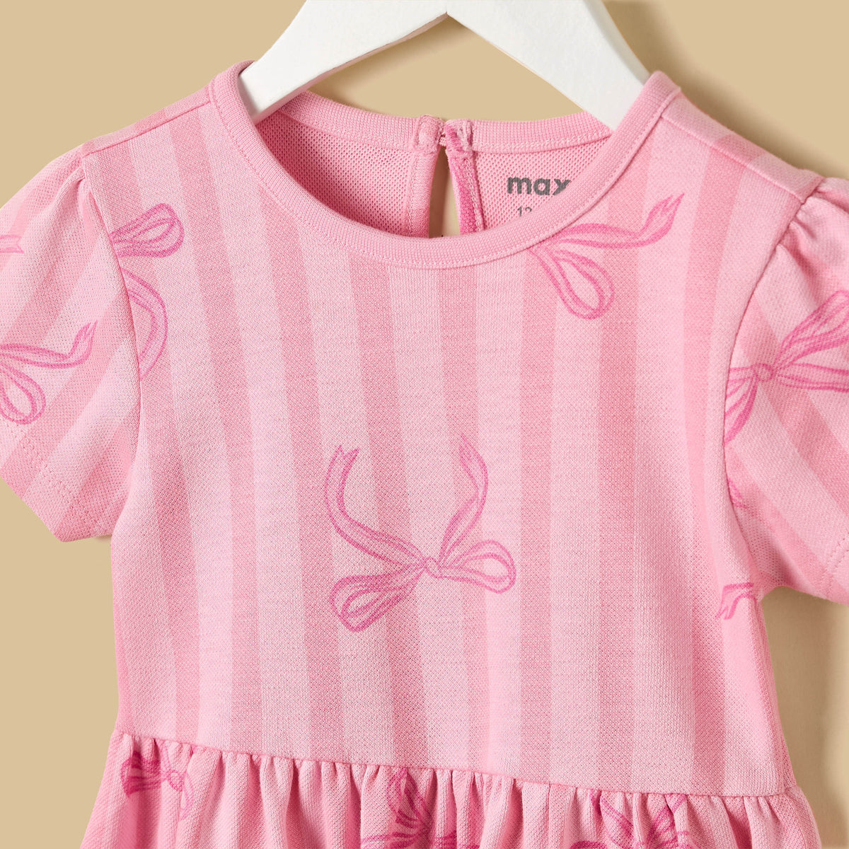 Bow Print Pique Dress