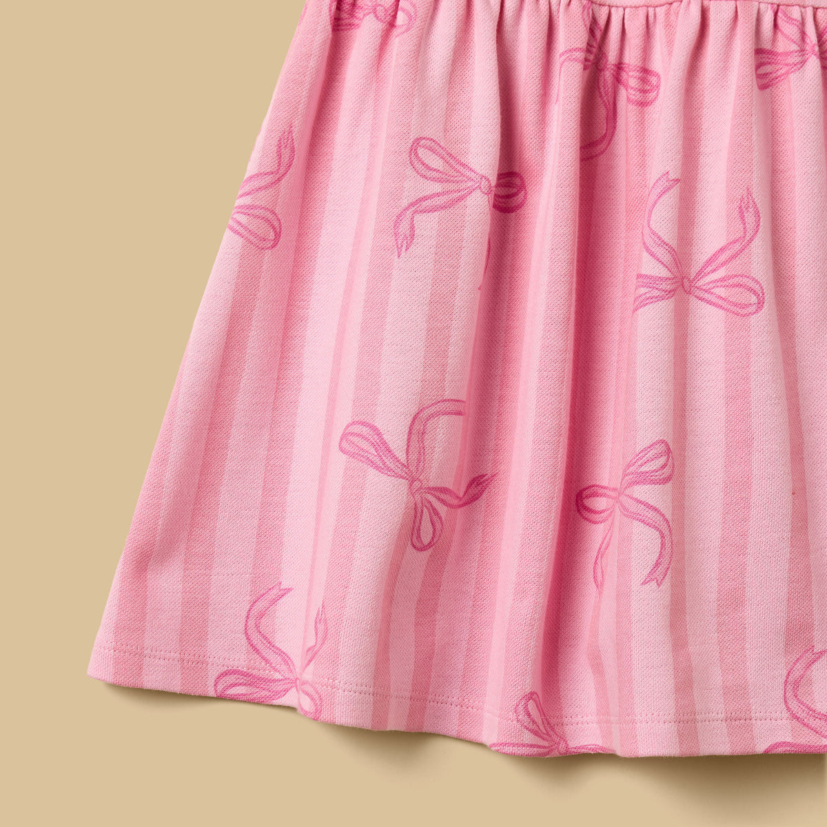Bow Print Pique Dress