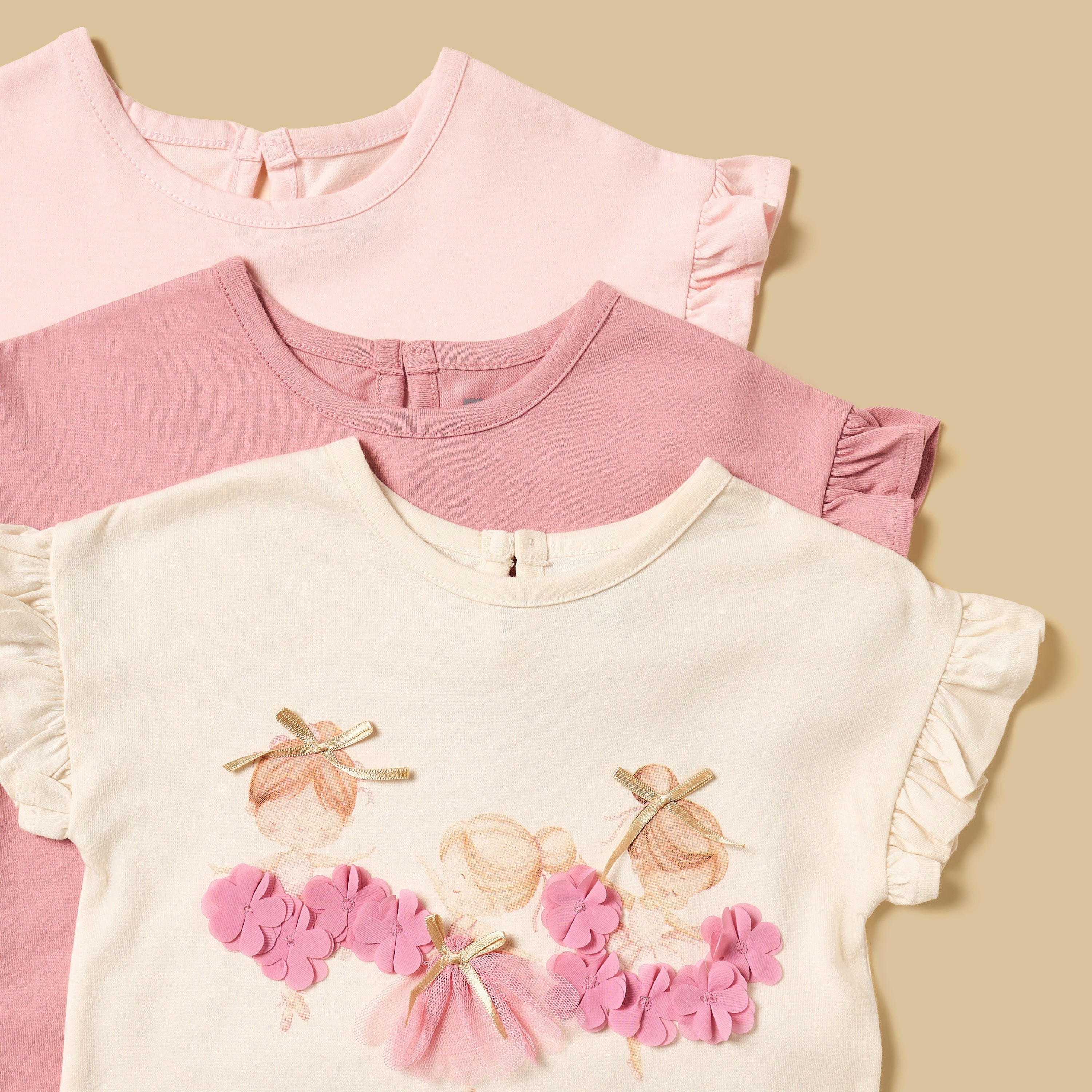 Pack of 3 - Embellished Cotton T-shirt