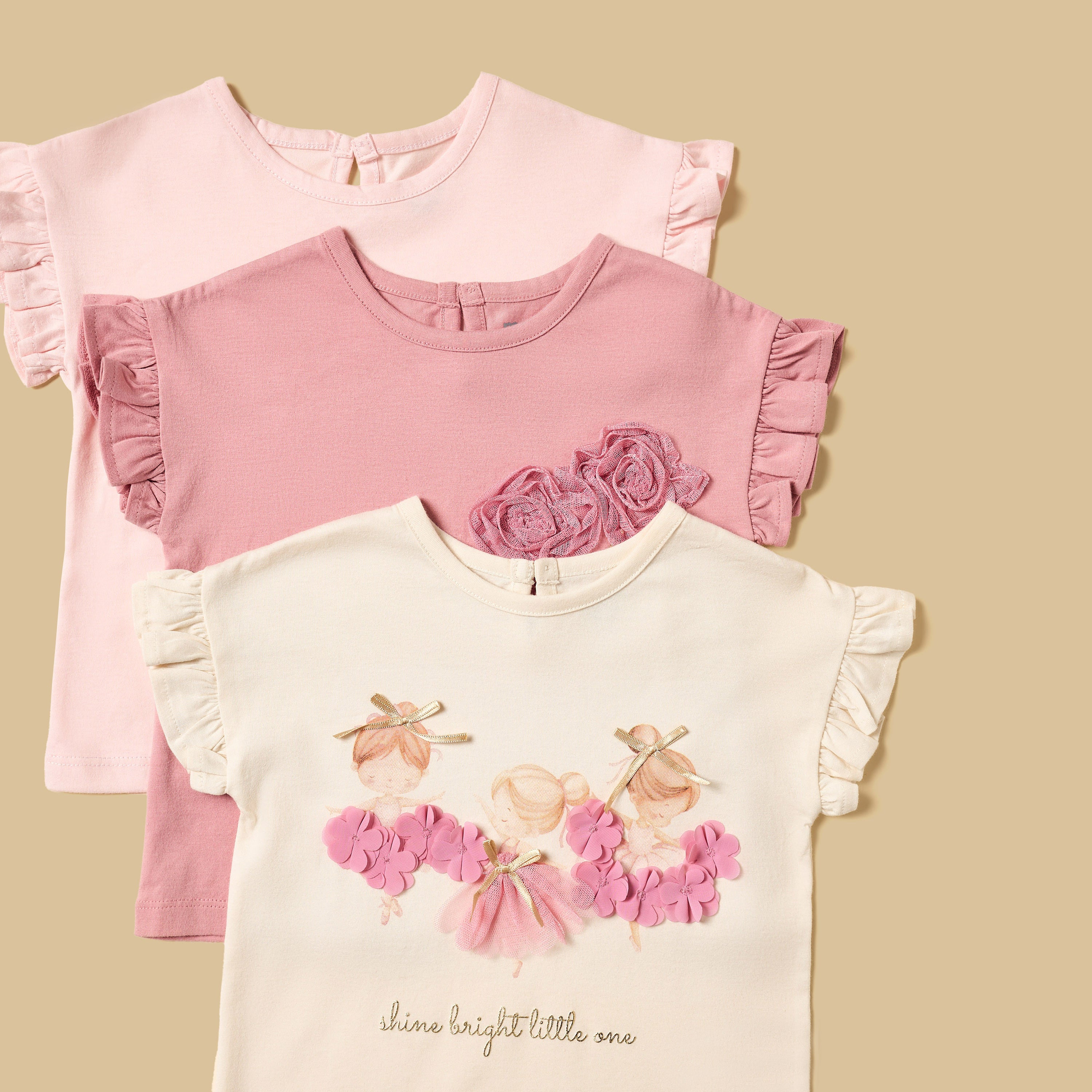 Pack of 3 - Embellished Cotton T-shirt