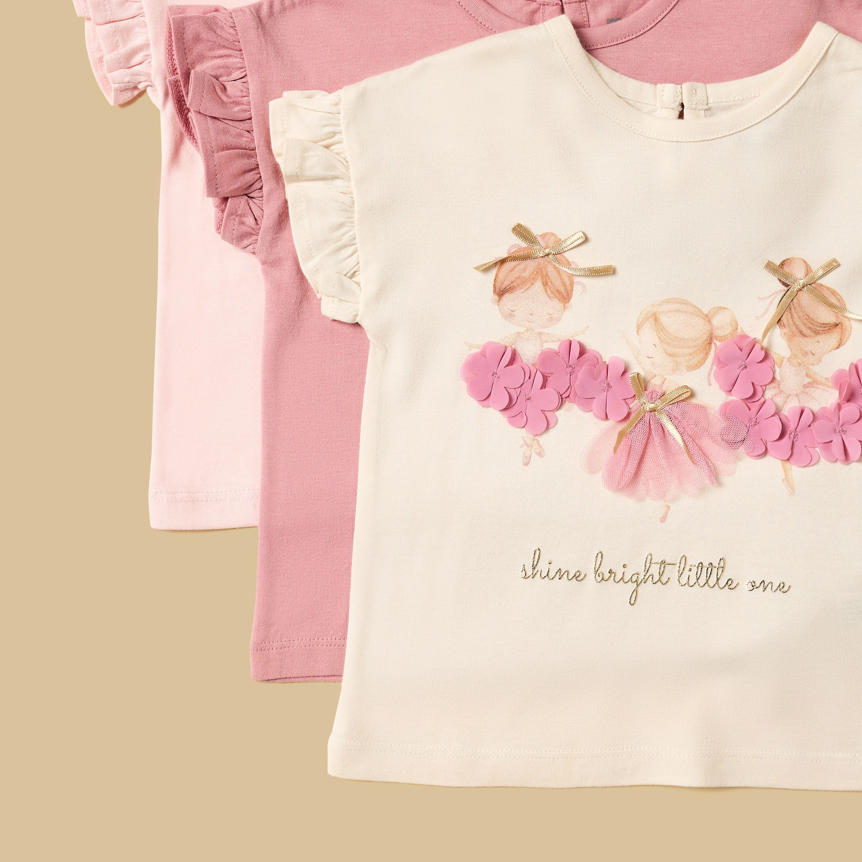 Pack of 3 - Embellished Cotton T-shirt