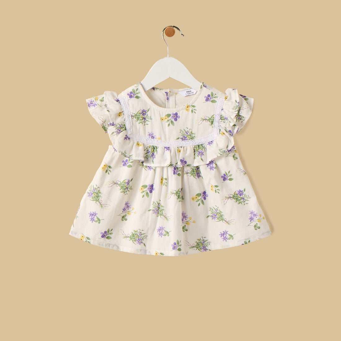 Floral Print Top with Shorts and Headband