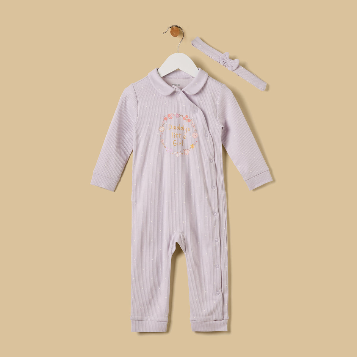 Printed Sleepsuit with Hairband