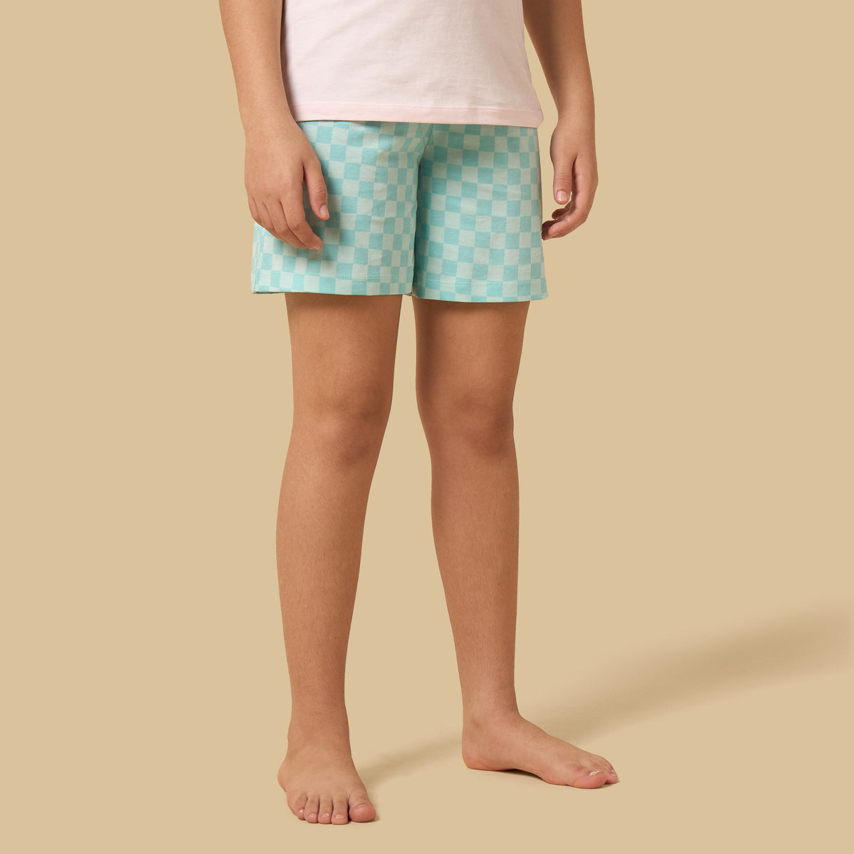Sardine Print Checked Shorts Set