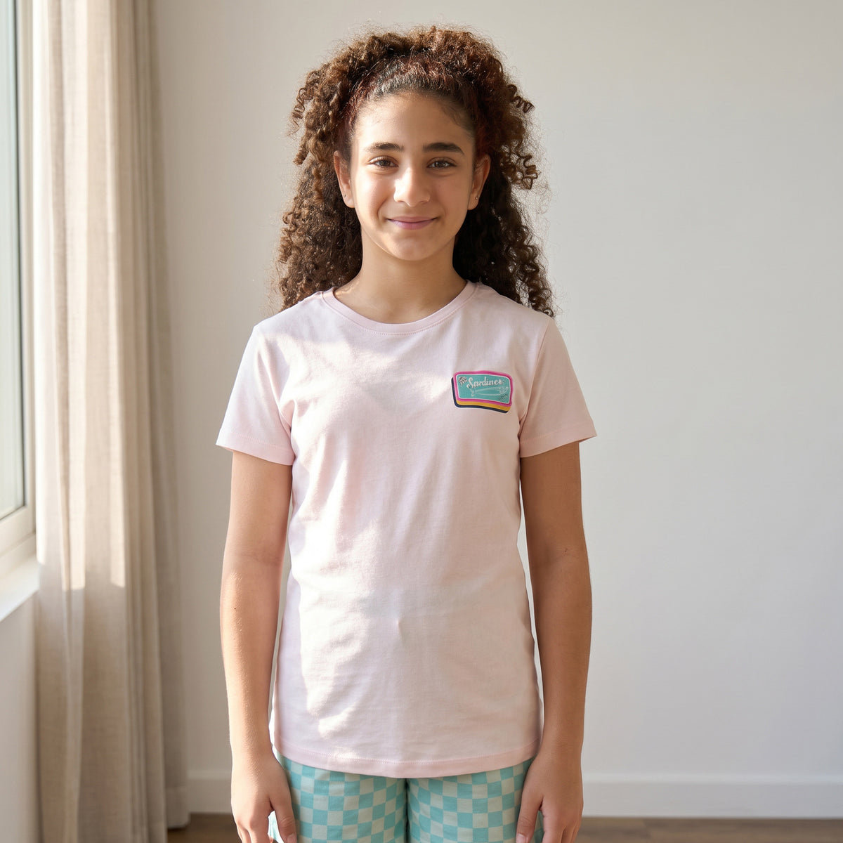 Sardine Print Checked Shorts Set