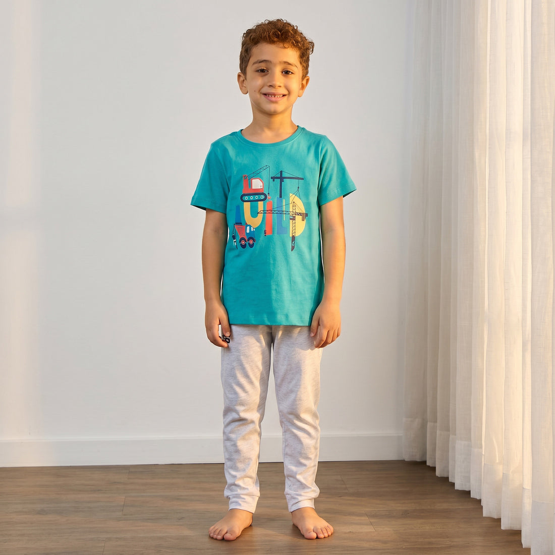 Construction Print Pyjama Set - Blue / 2-3 yrs