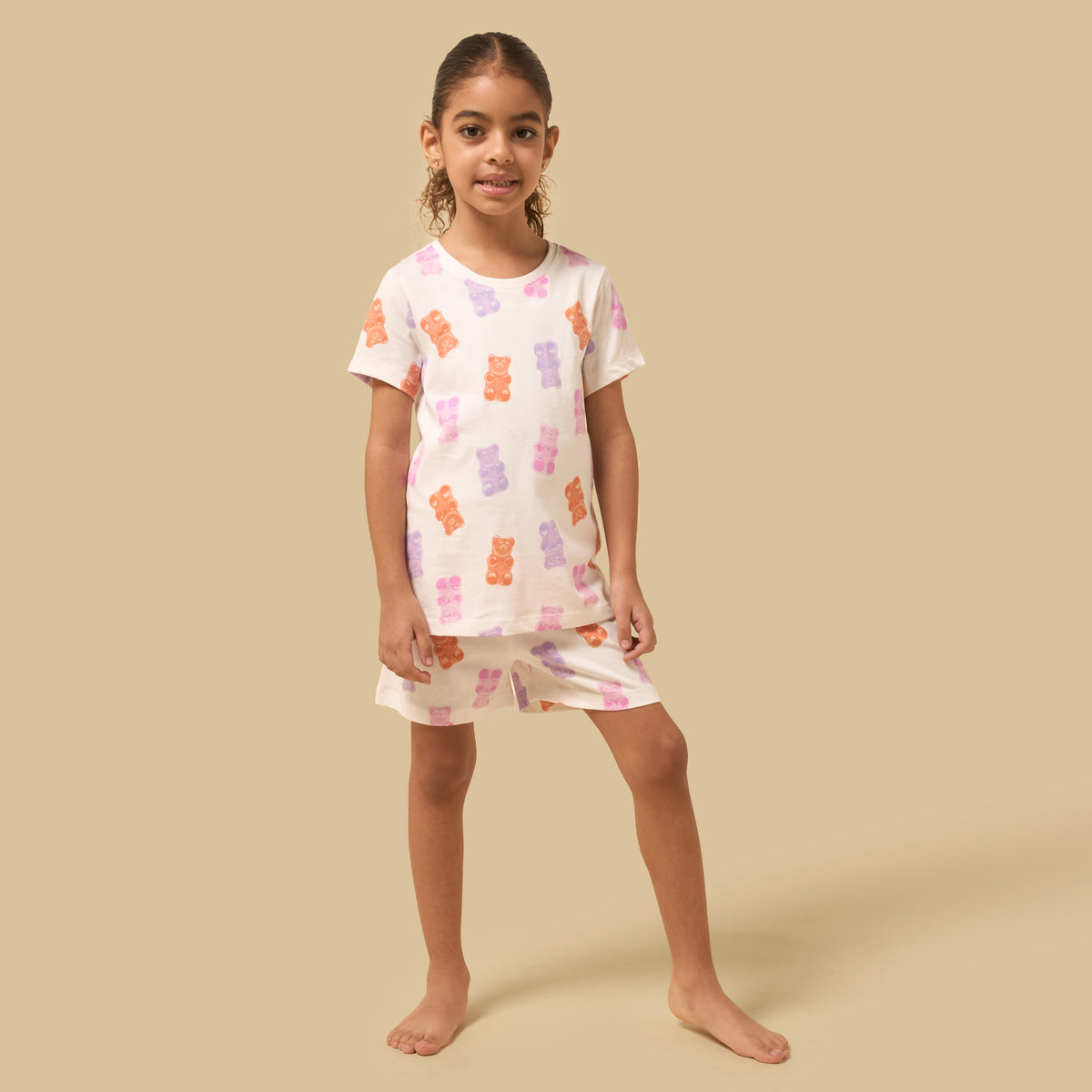 Gummy Bear Print Cotton Shorts Set