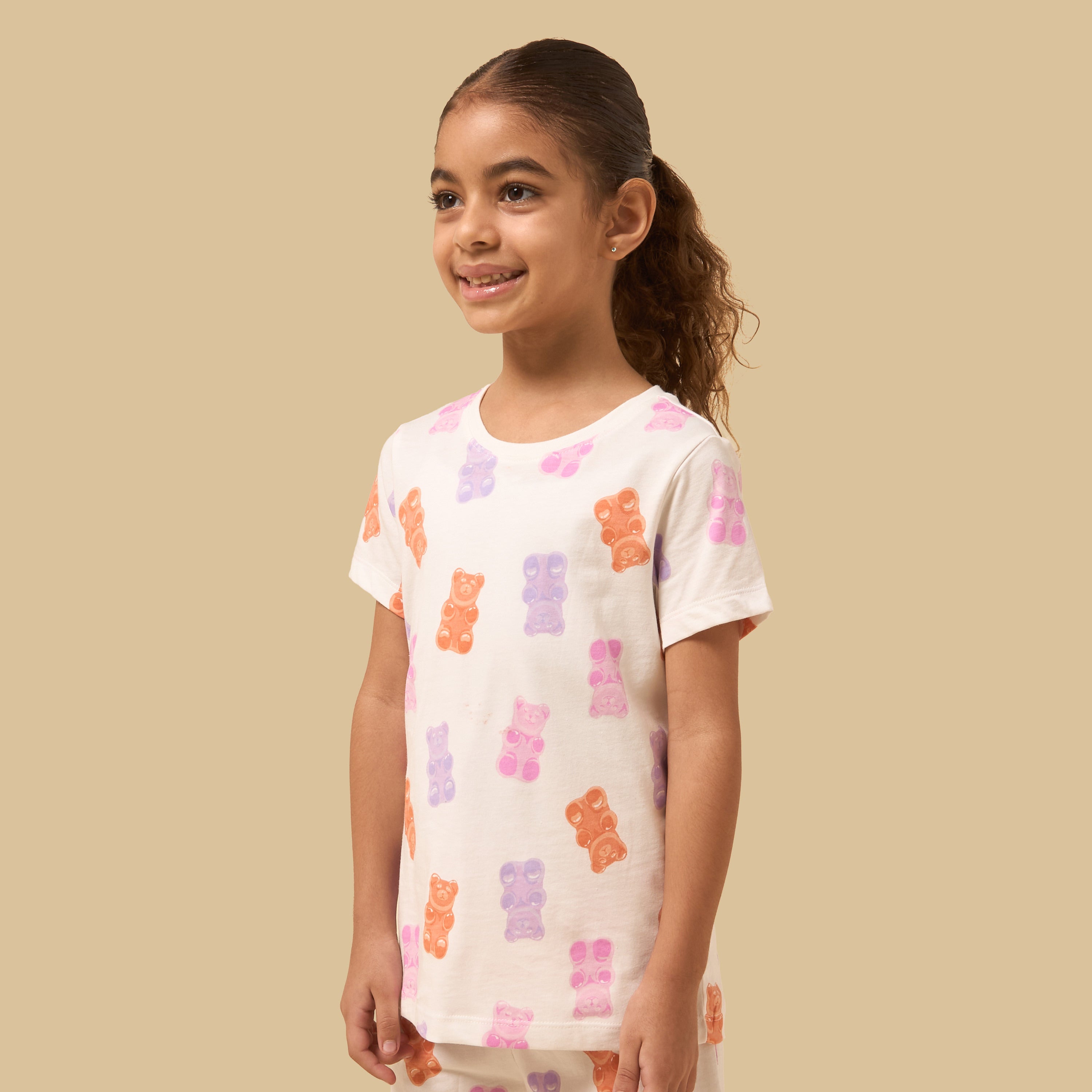 Gummy Bear Print Cotton Shorts Set