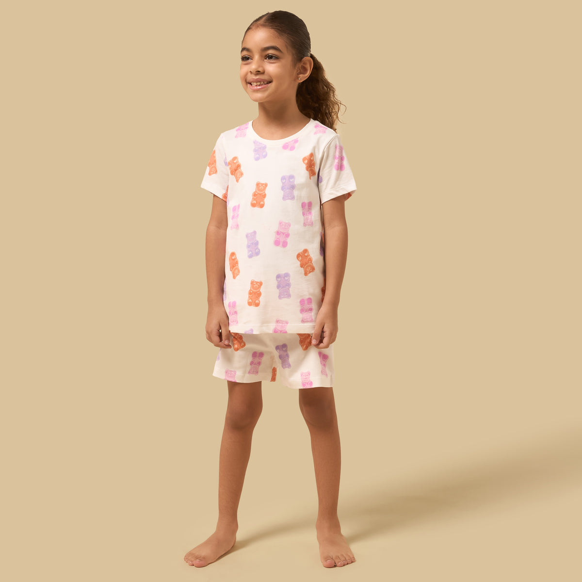 Gummy Bear Print Cotton Shorts Set