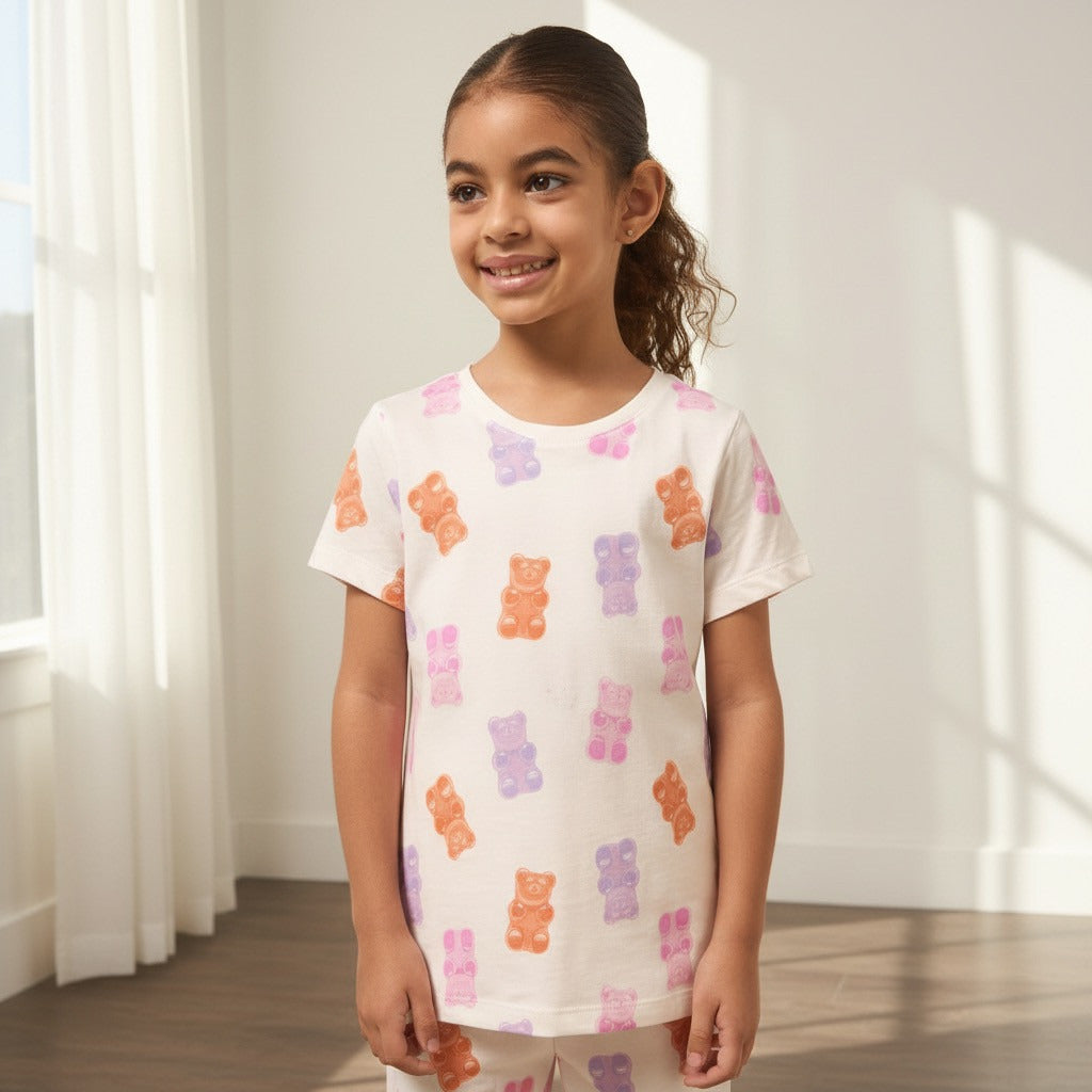 Gummy Bear Print Cotton Shorts Set