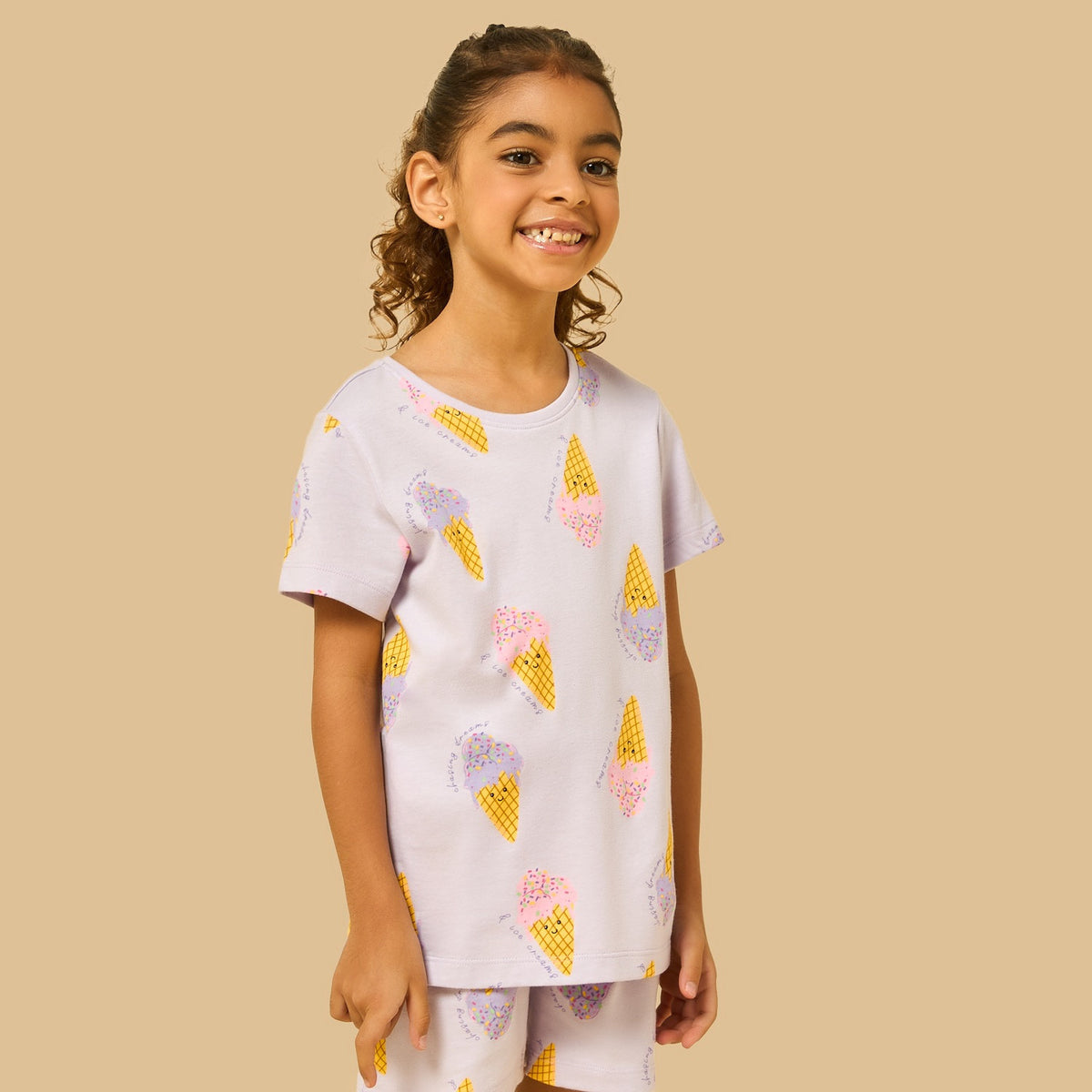 Ice Cream Print Shorts Set