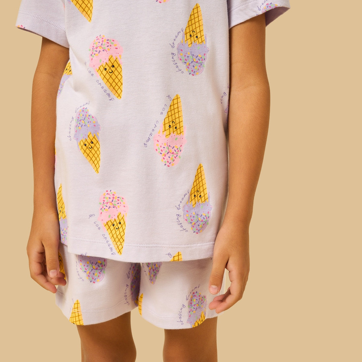 Ice Cream Print Shorts Set