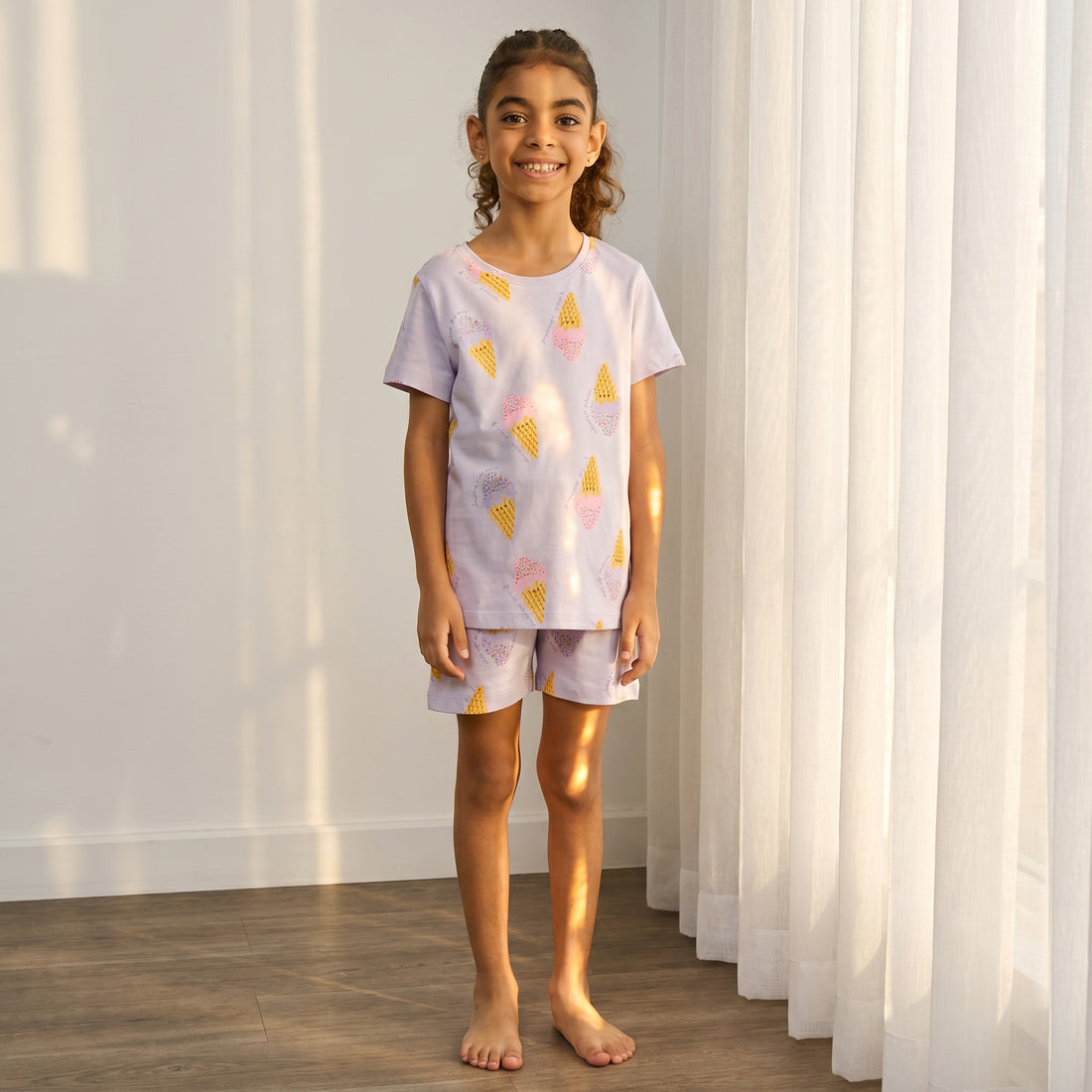 Ice Cream Print Shorts Set