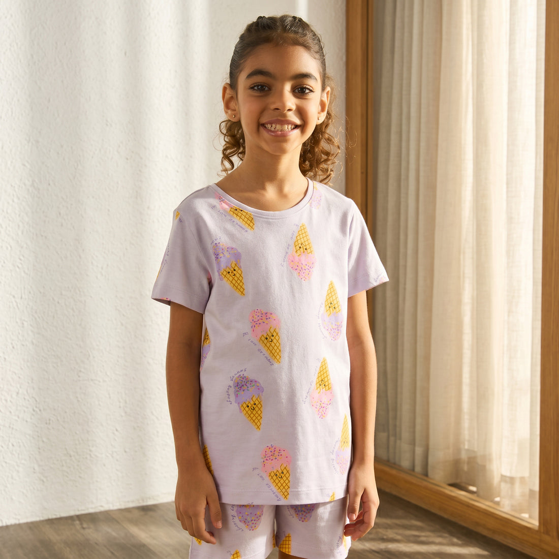 Ice Cream Print Shorts Set