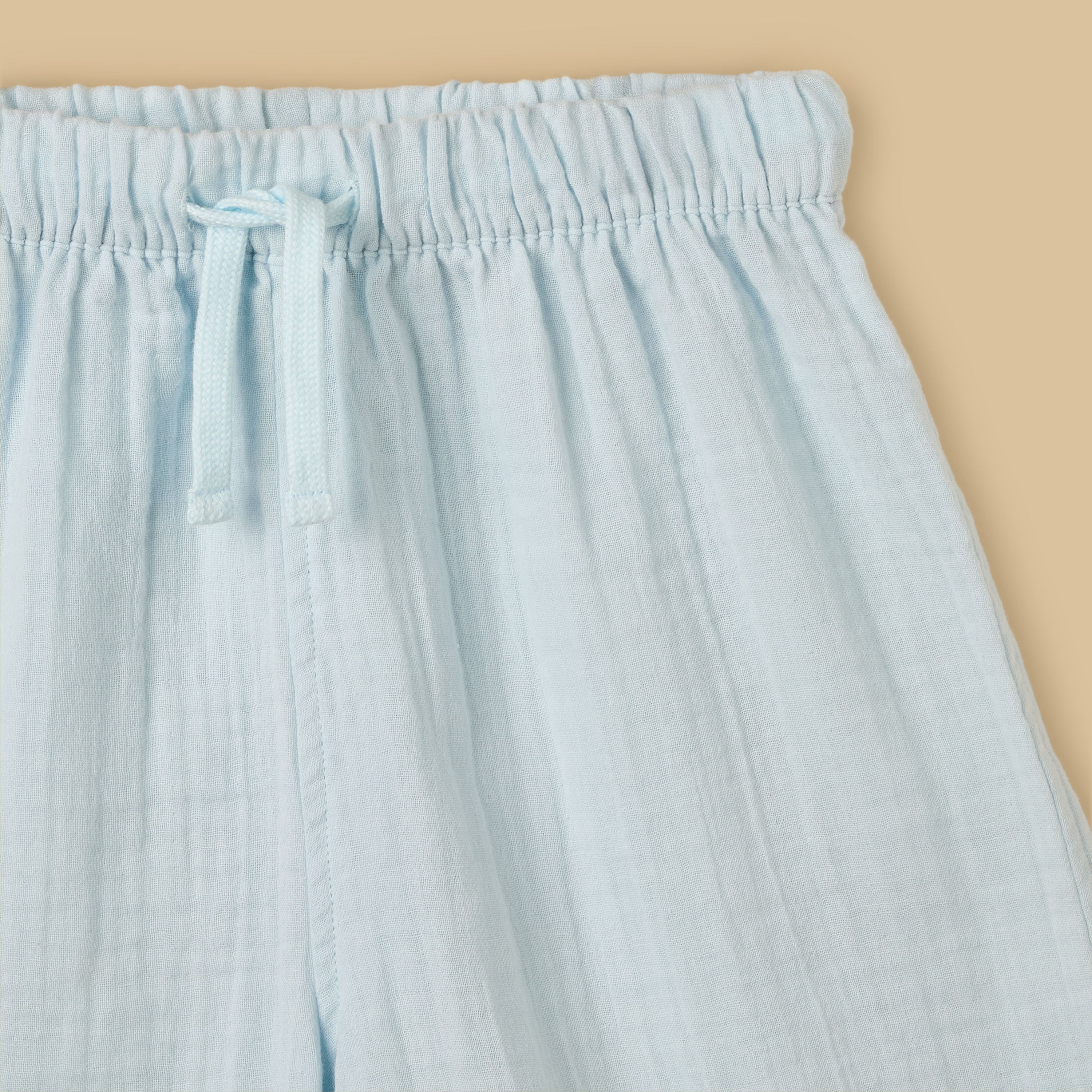 Textured Double Gauze Cotton Shorts Set