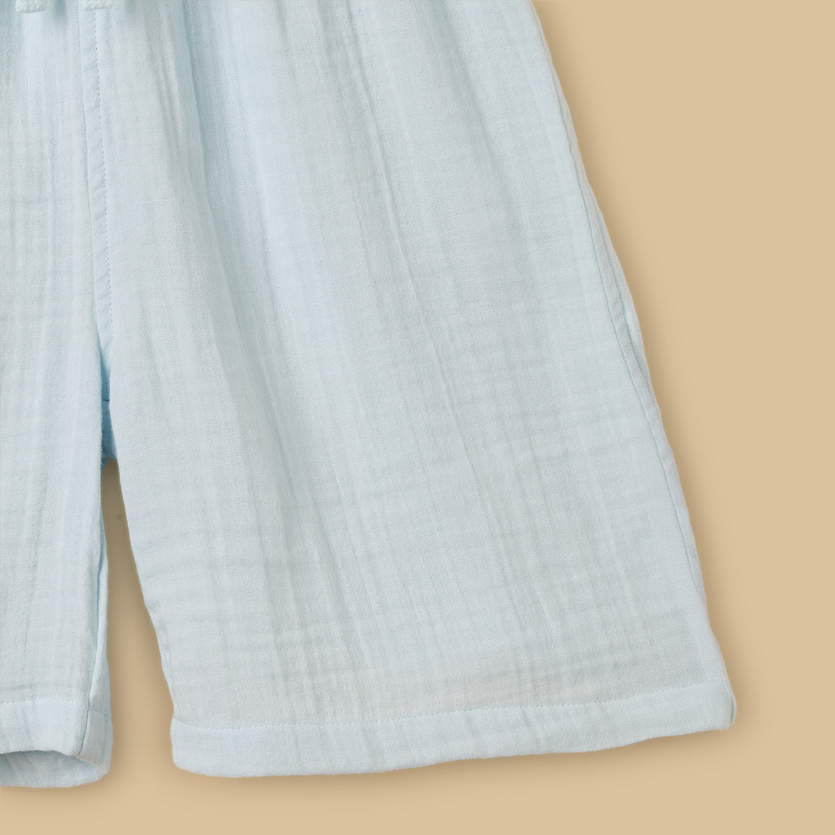 Textured Double Gauze Cotton Shorts Set