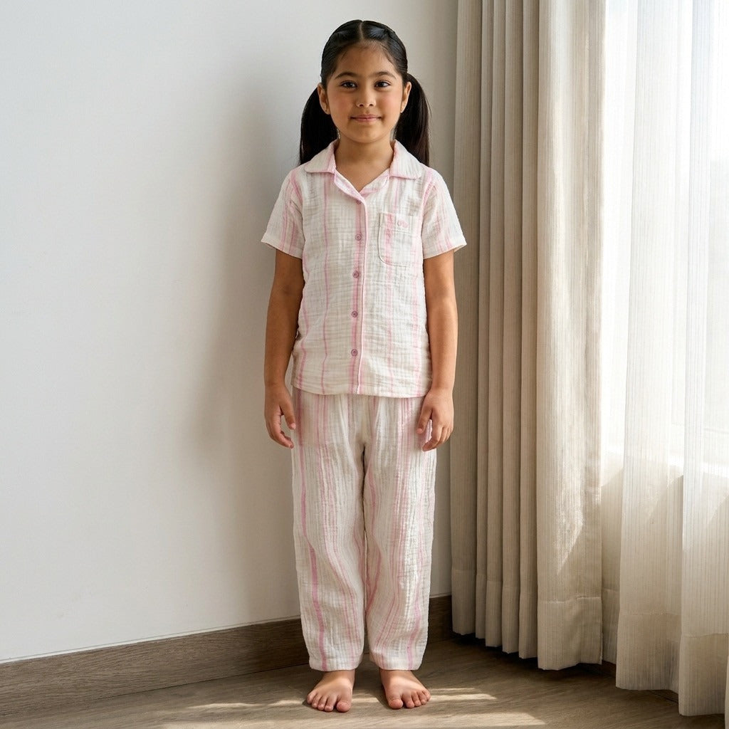 Striped Pyjama Set - White / 2-3 yrs