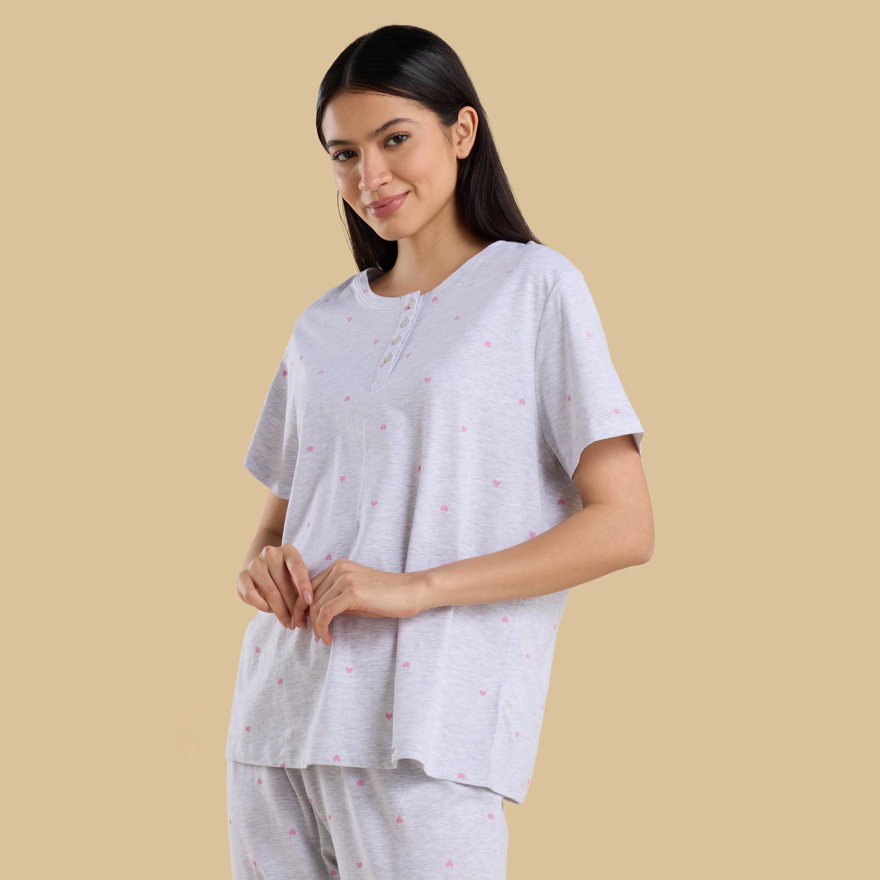 Heart Print Pyjama Set