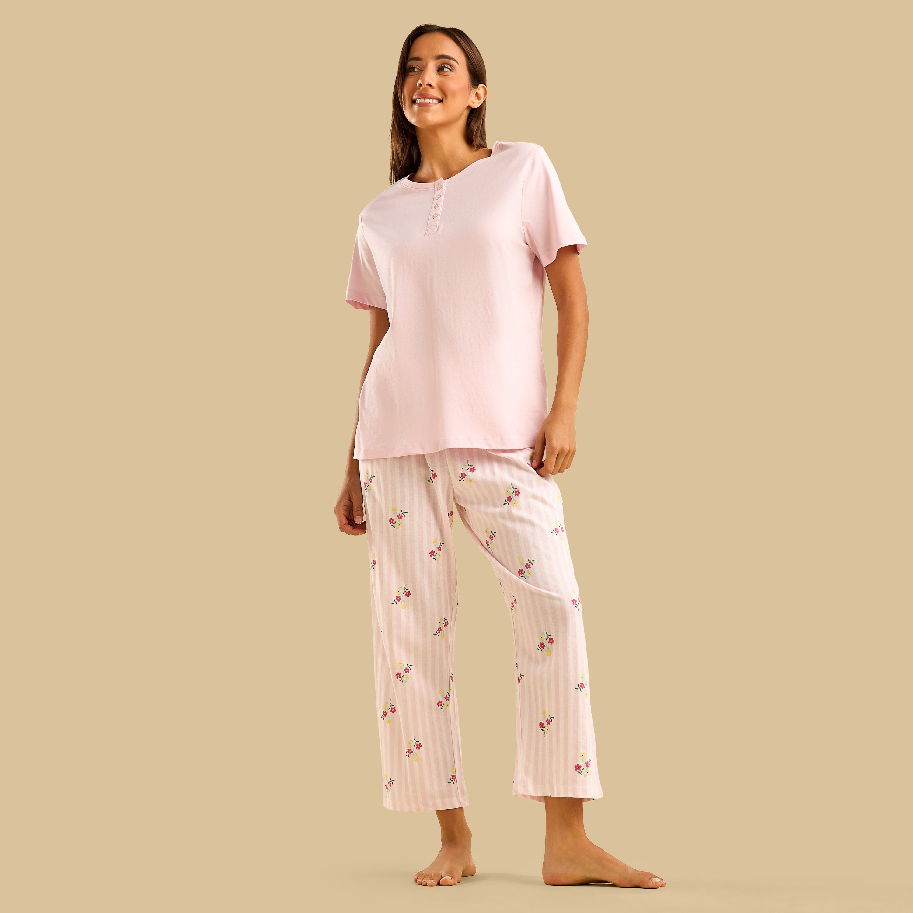 Floral Print Cotton Pyjama Set