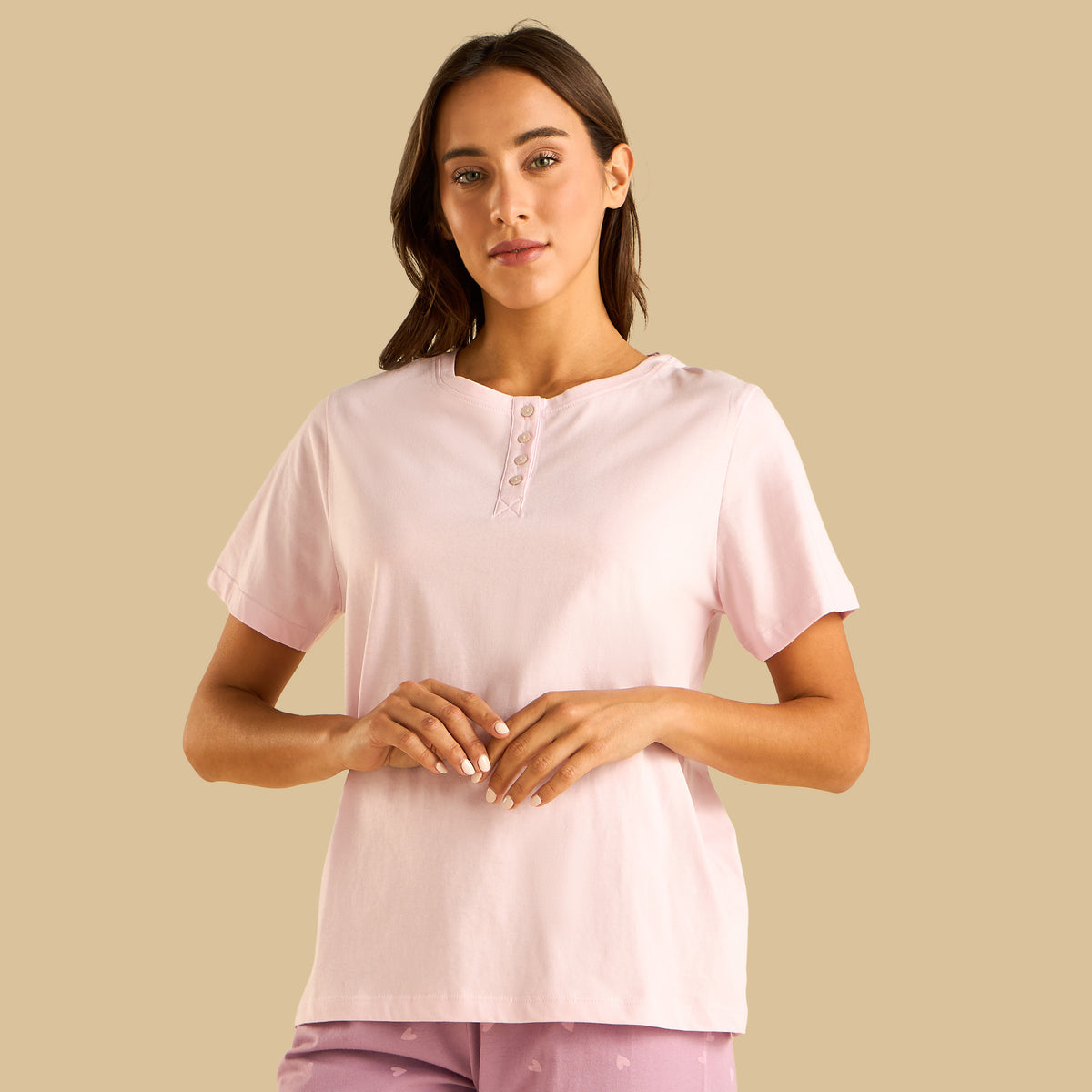 Heart Print Cotton Pyjama Set