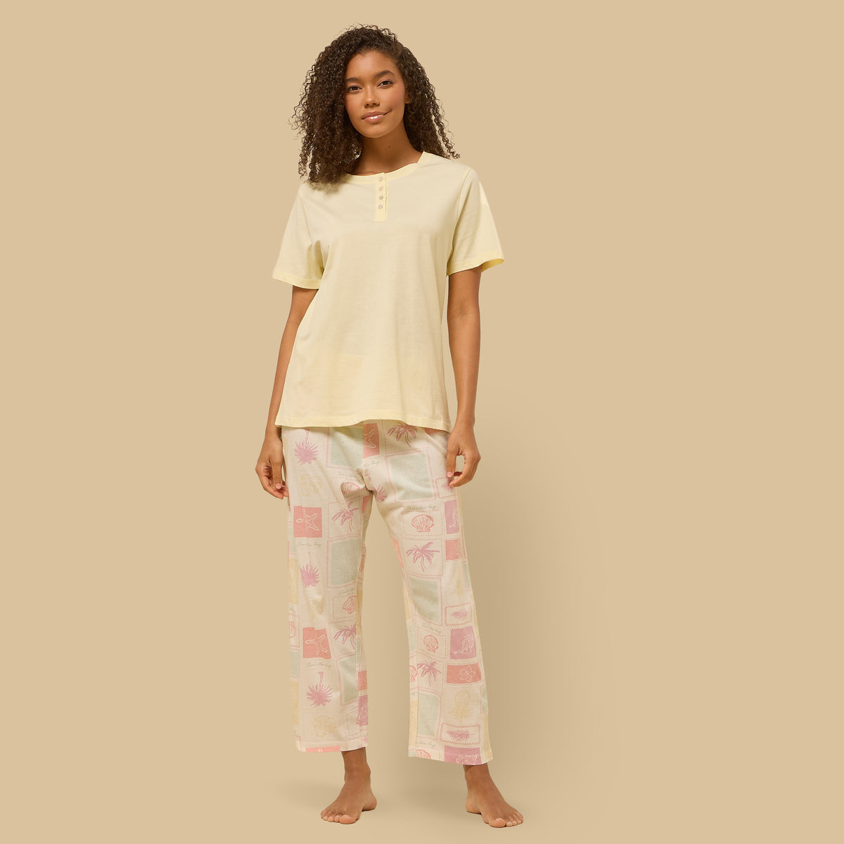 Tile Print Cotton Pyjama Set