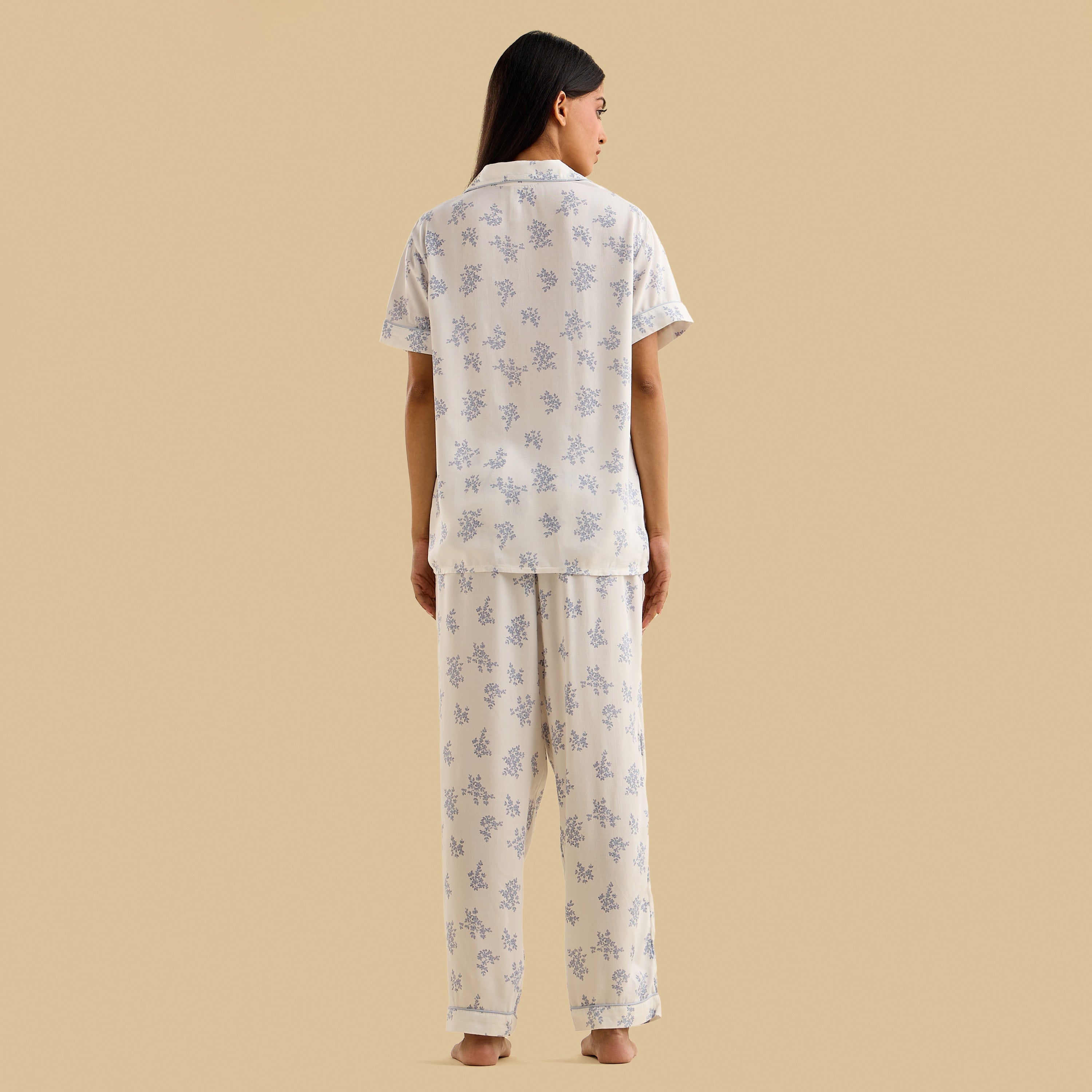Floral Print Viscose Pyjama Set