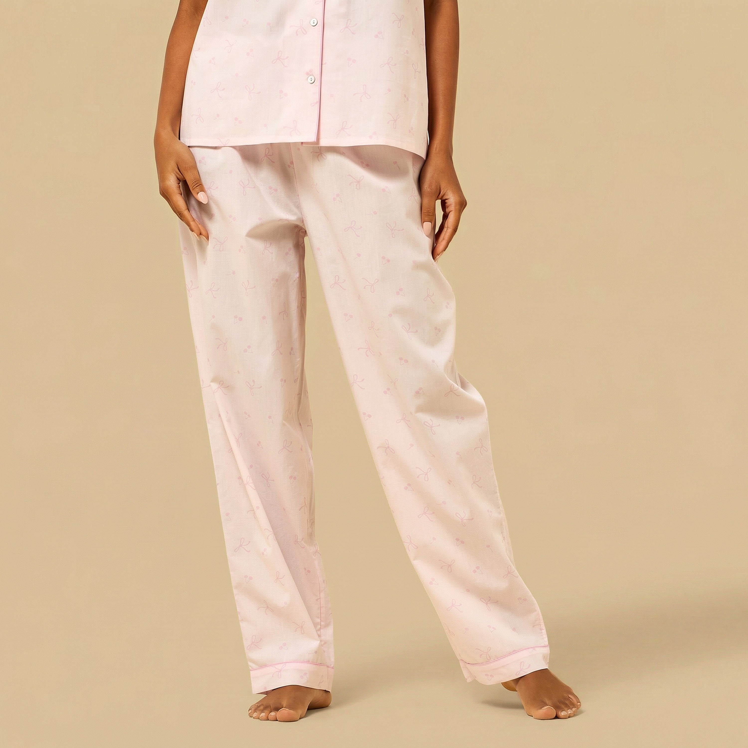 Bow Print Cotton Pyjama Set