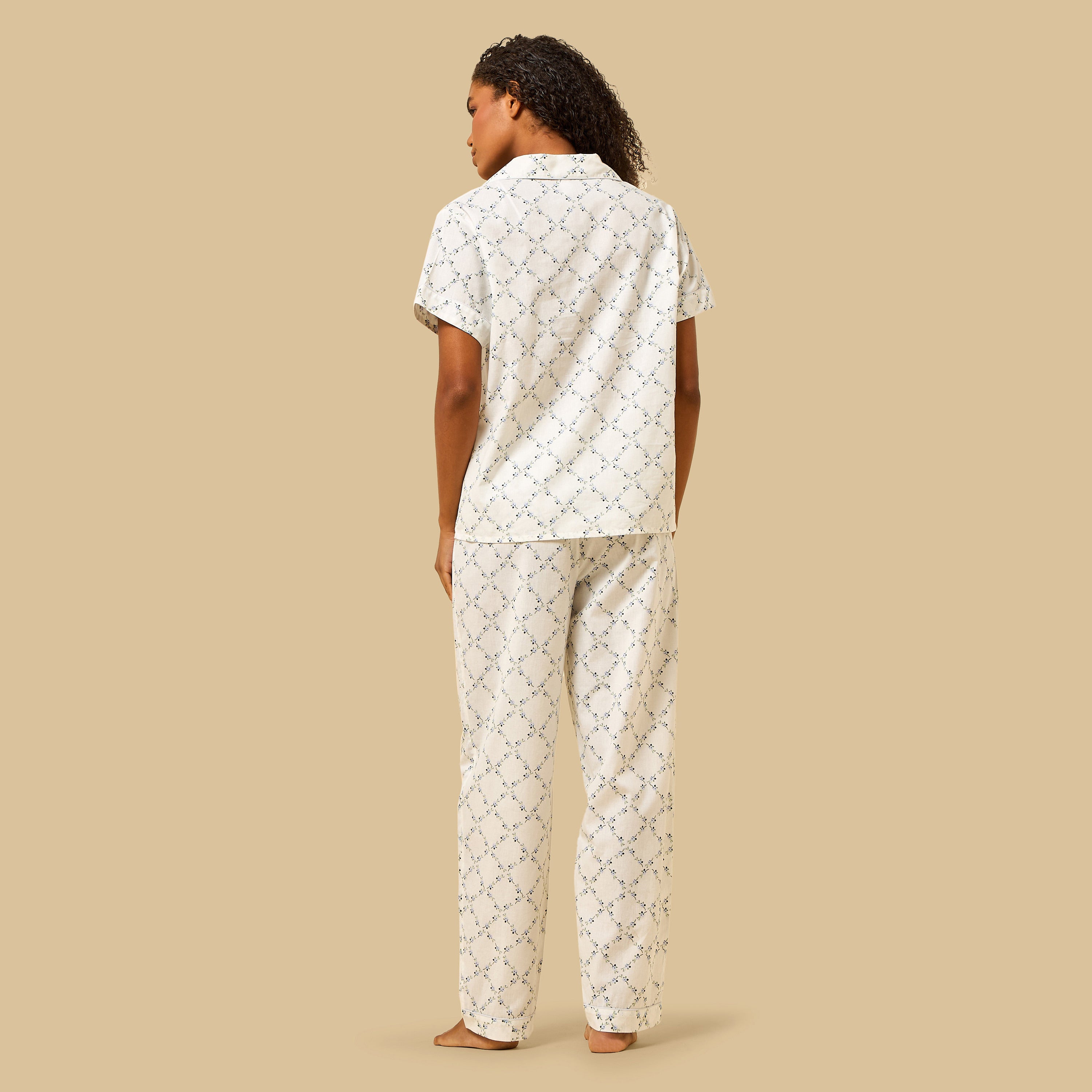 Floral Print Cotton Pyjama Set