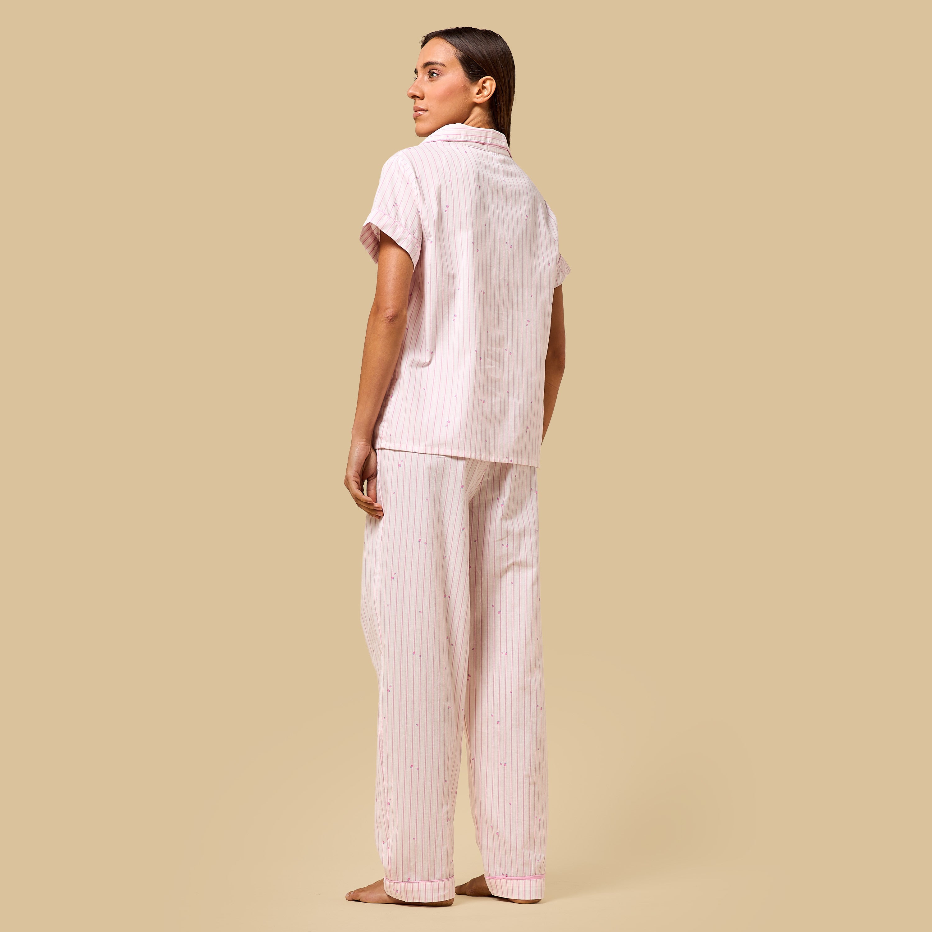 Striped Cotton Pyjama Set