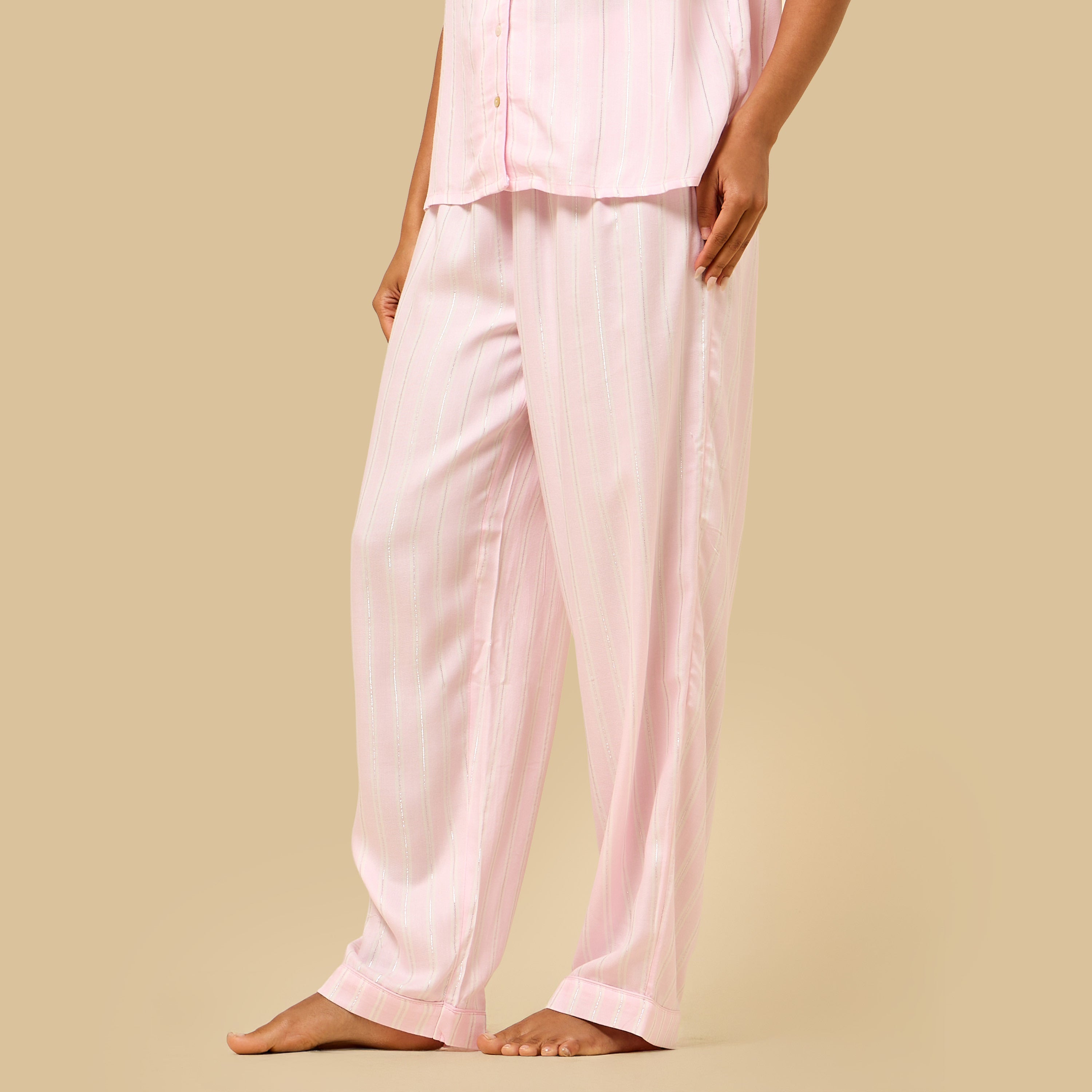 Lurex Striped Viscose Pyjama Set