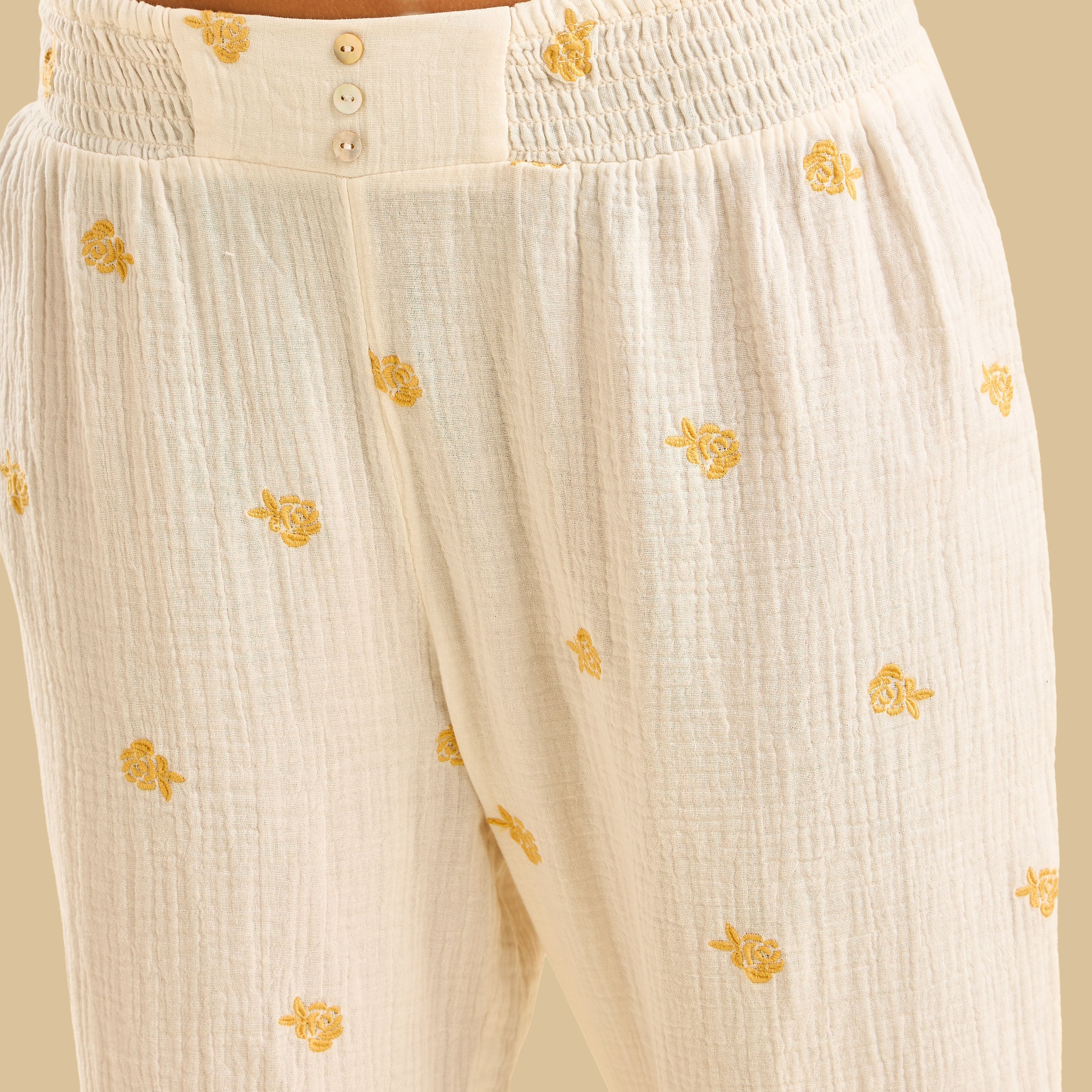 Floral Embroidered Pyjama Set
