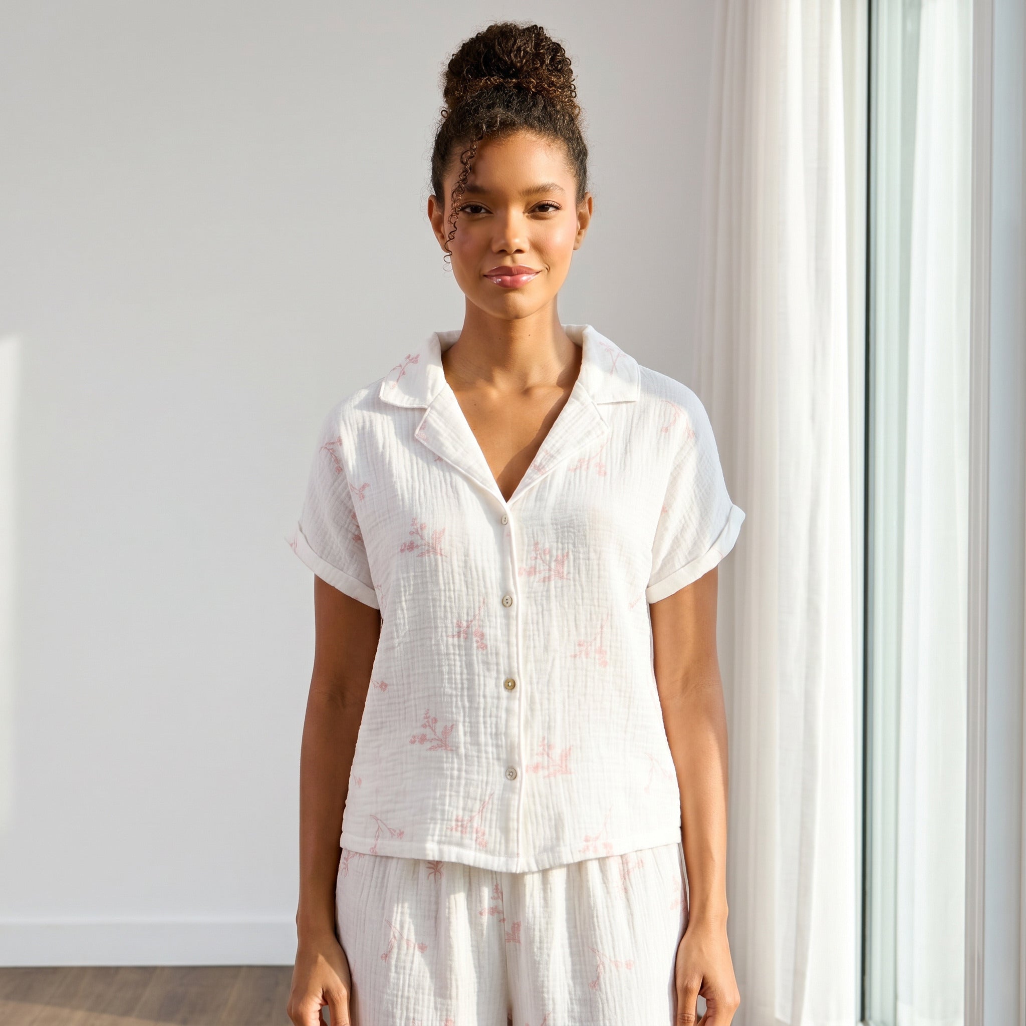 Floral Print Cotton Pyjama Set