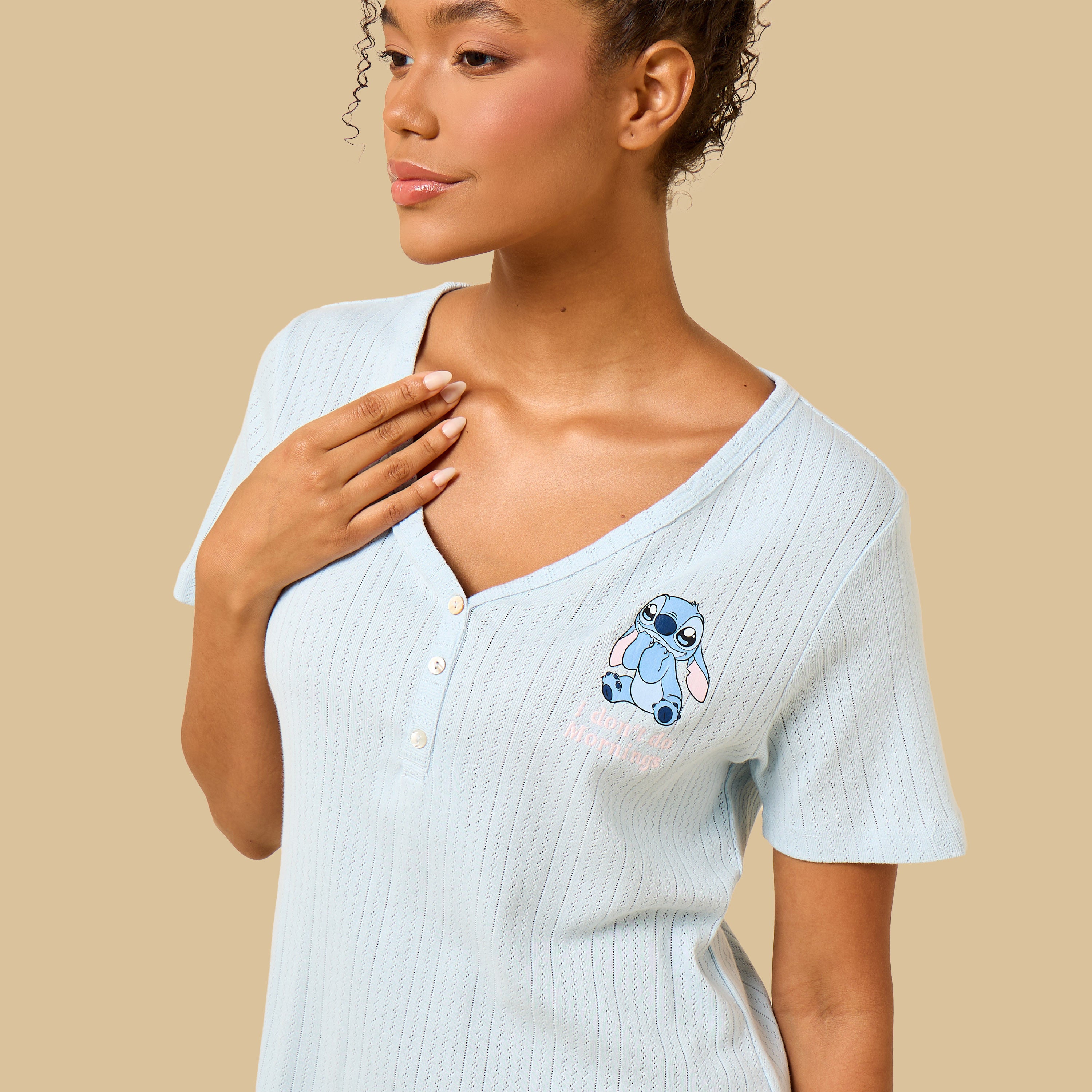 Stitch Print Cotton Pyjama Set