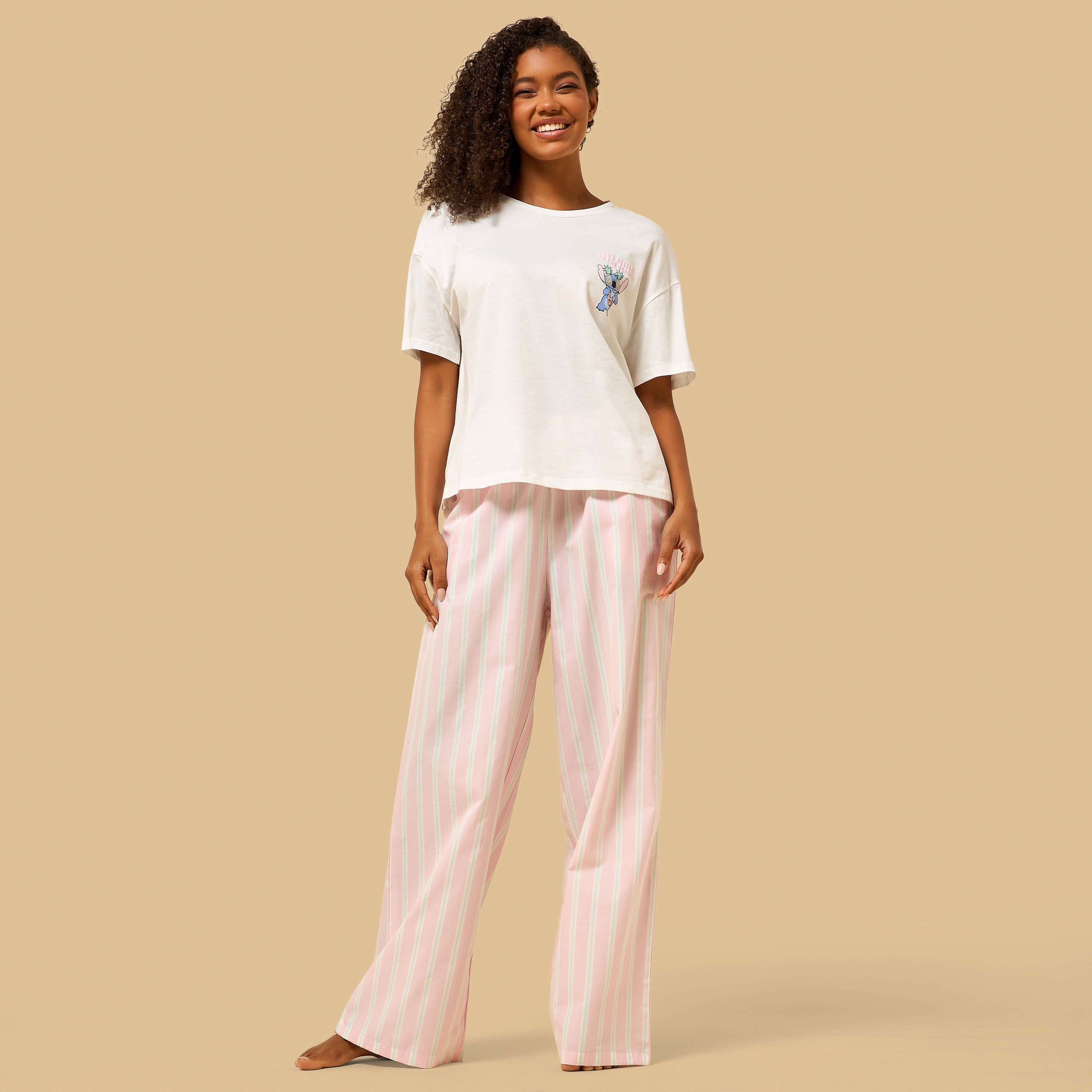 Stitch Print Cotton Pyjama Set