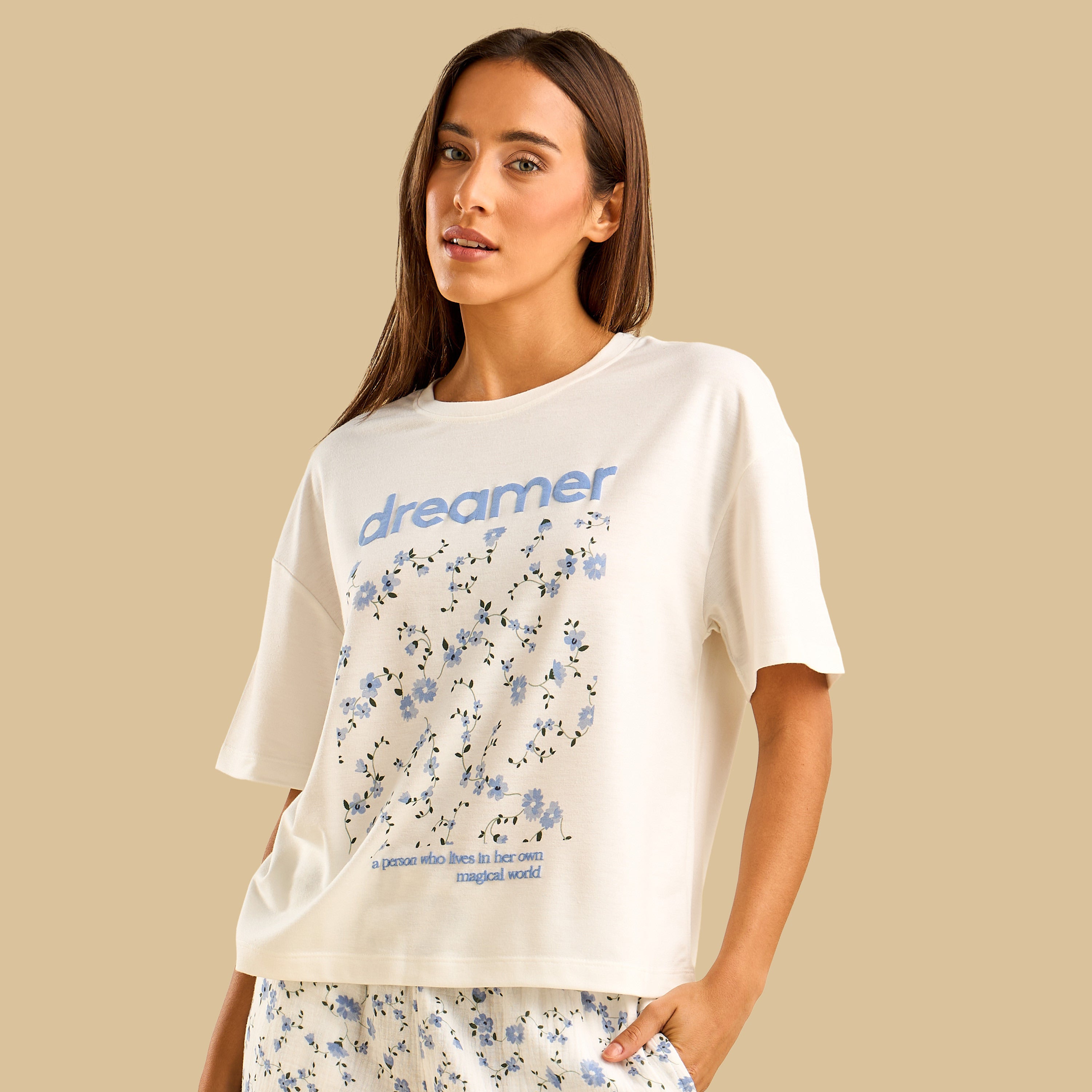 Floral Print Cotton Pyjama Set