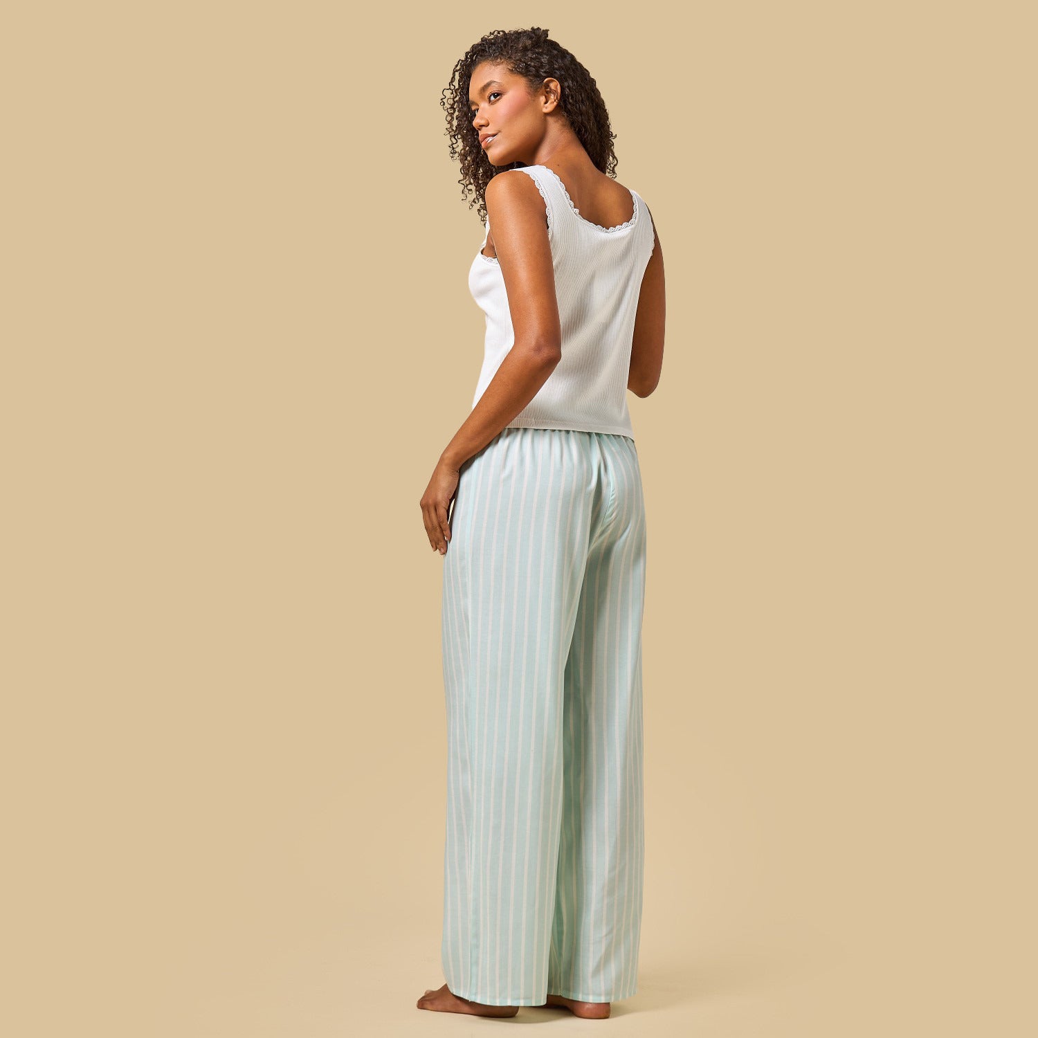 Striped Viscose Pyjama Set