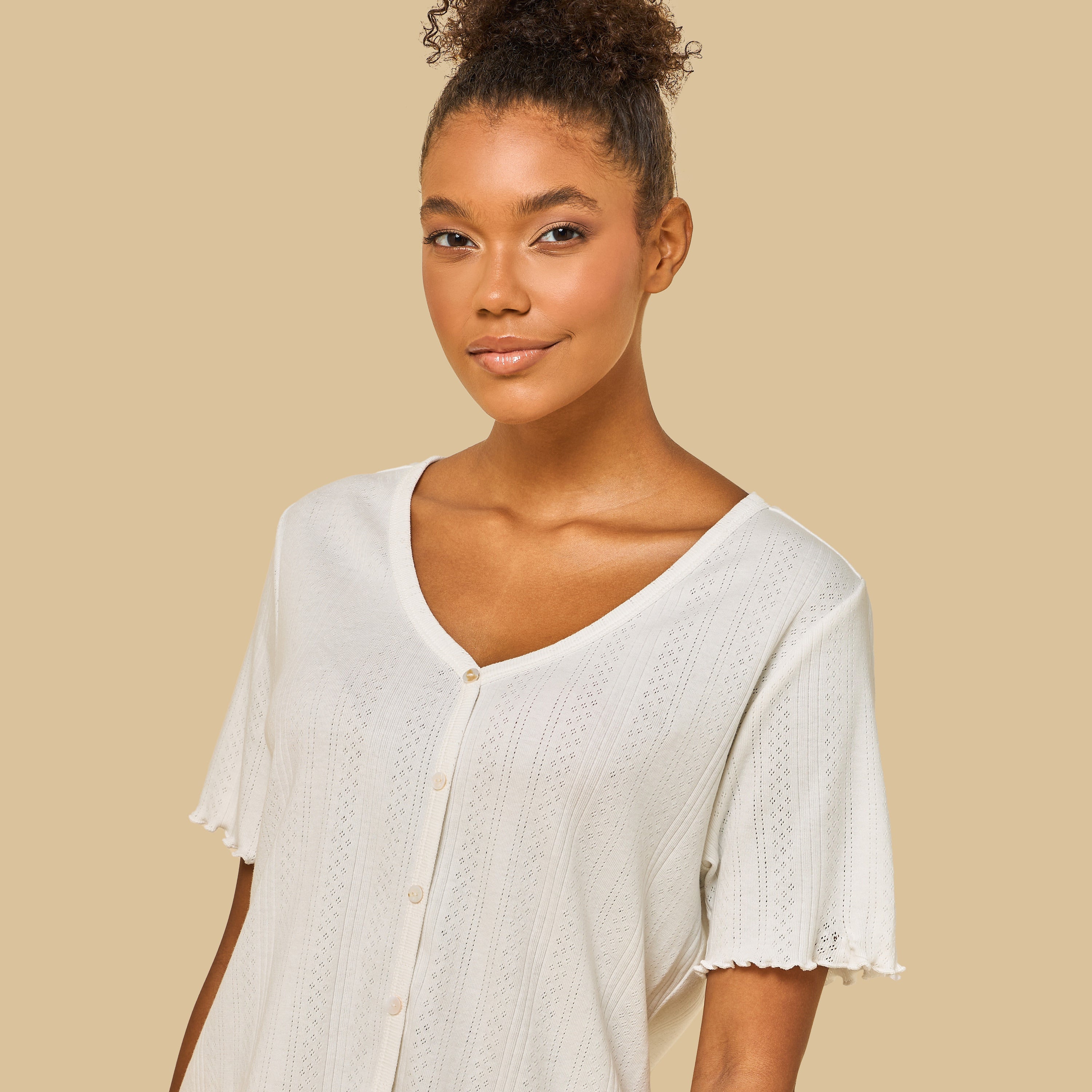 Textured Pointelle Dobby Pyjama Set