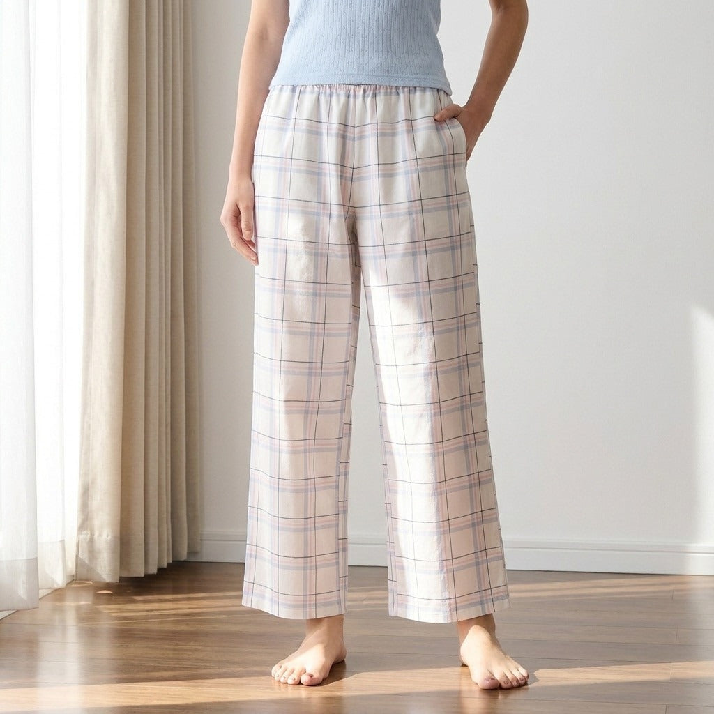 Checked Pyjamas - White / XXL