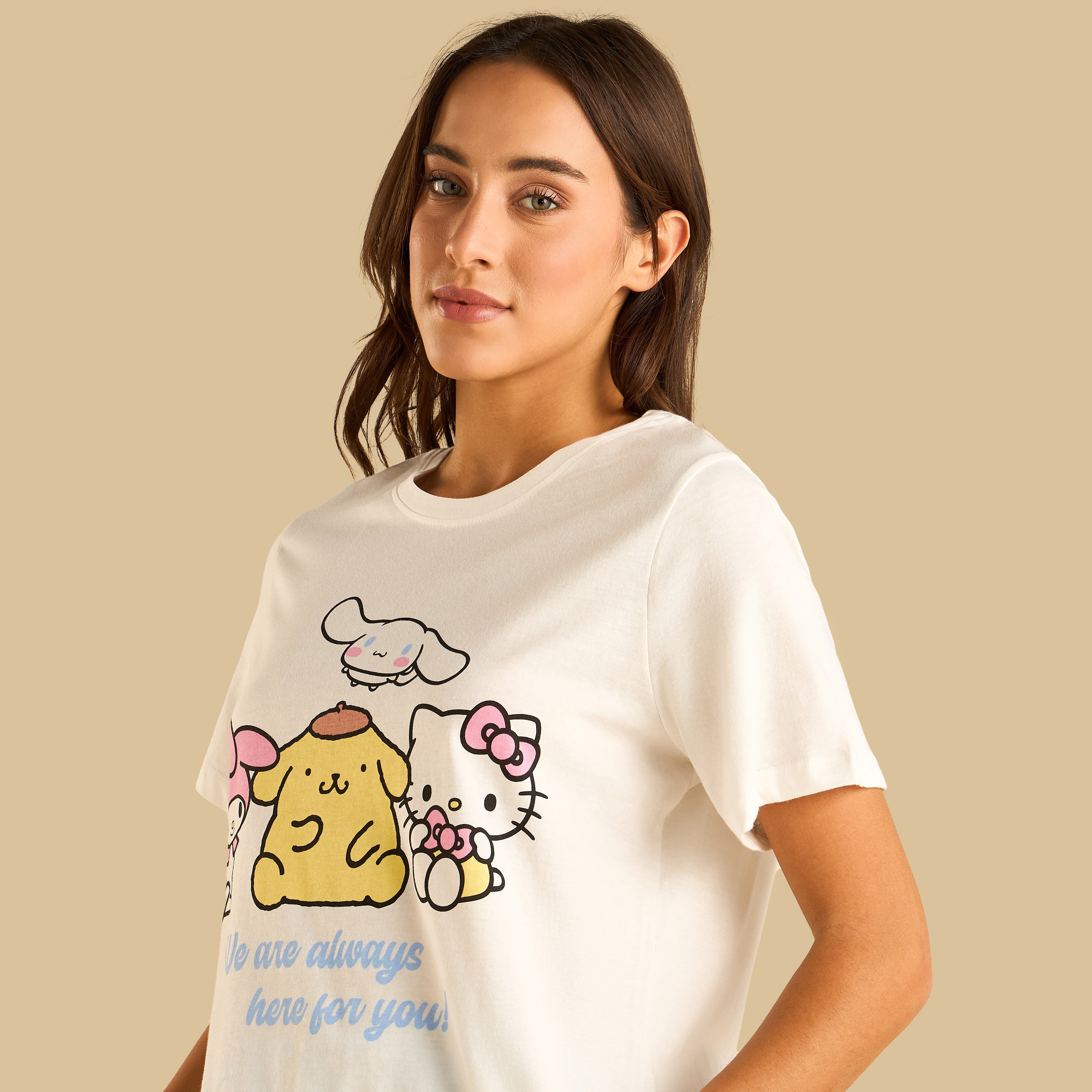 Hello Kitty and Friends Print Cotton Pyjama Set