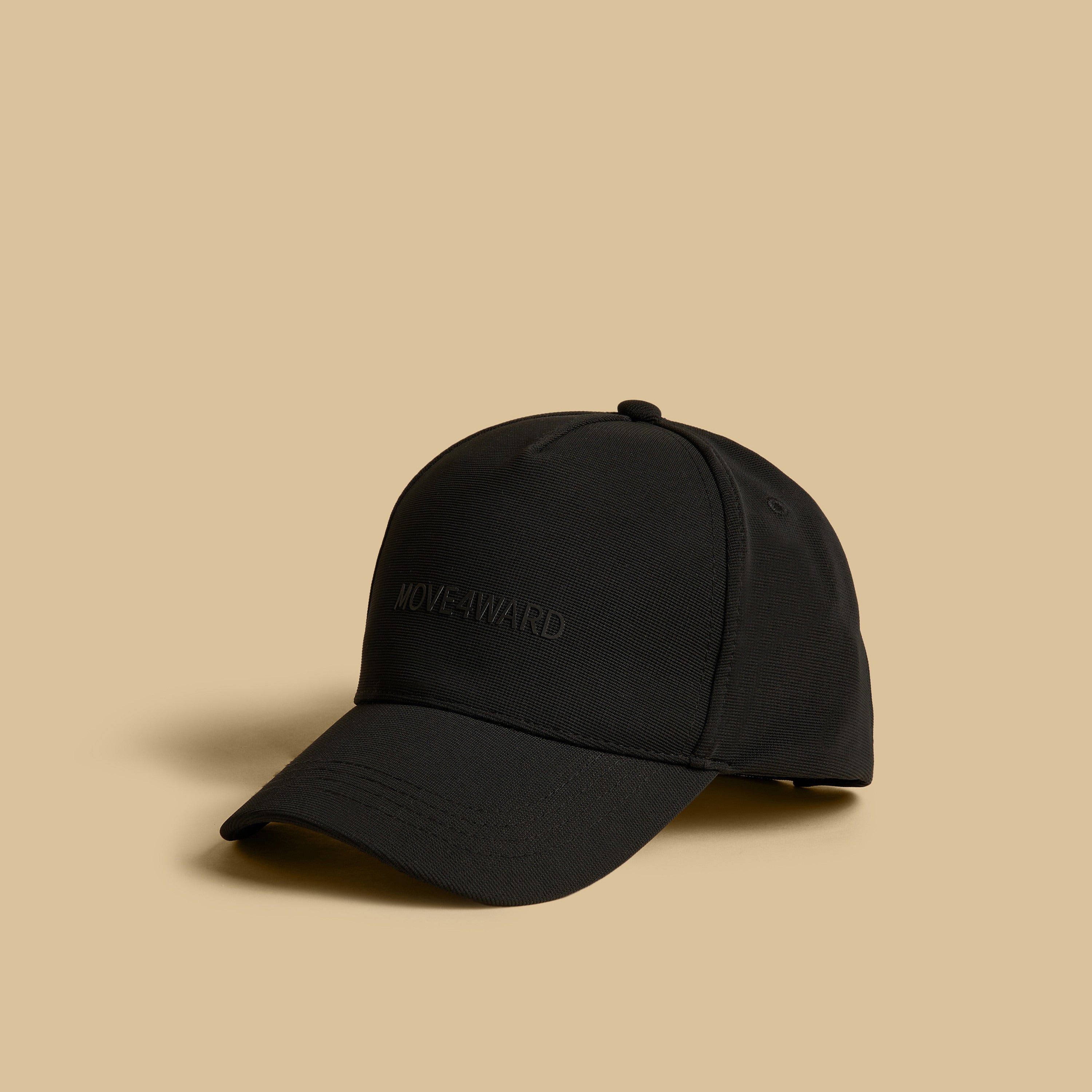 Typographic Accent Cap with Hook and Loop Strap Closure - Black / 06-11