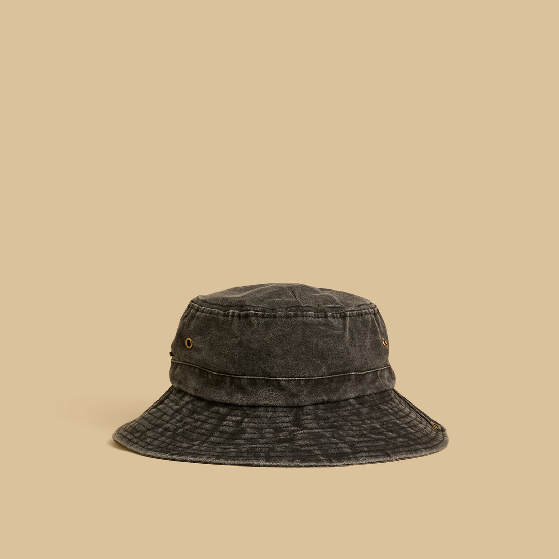 Metallic Eyelet Detail Hat - Black