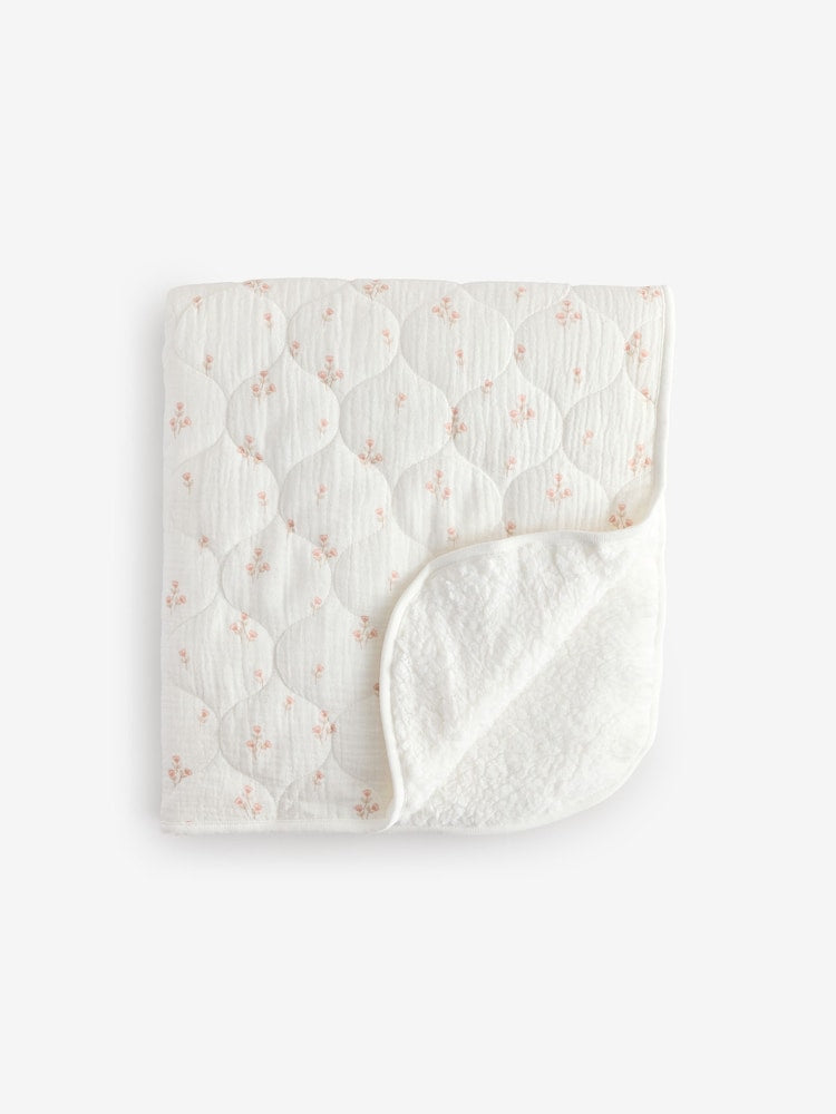 Delicate Floral Muslin Baby Fleece Blanket