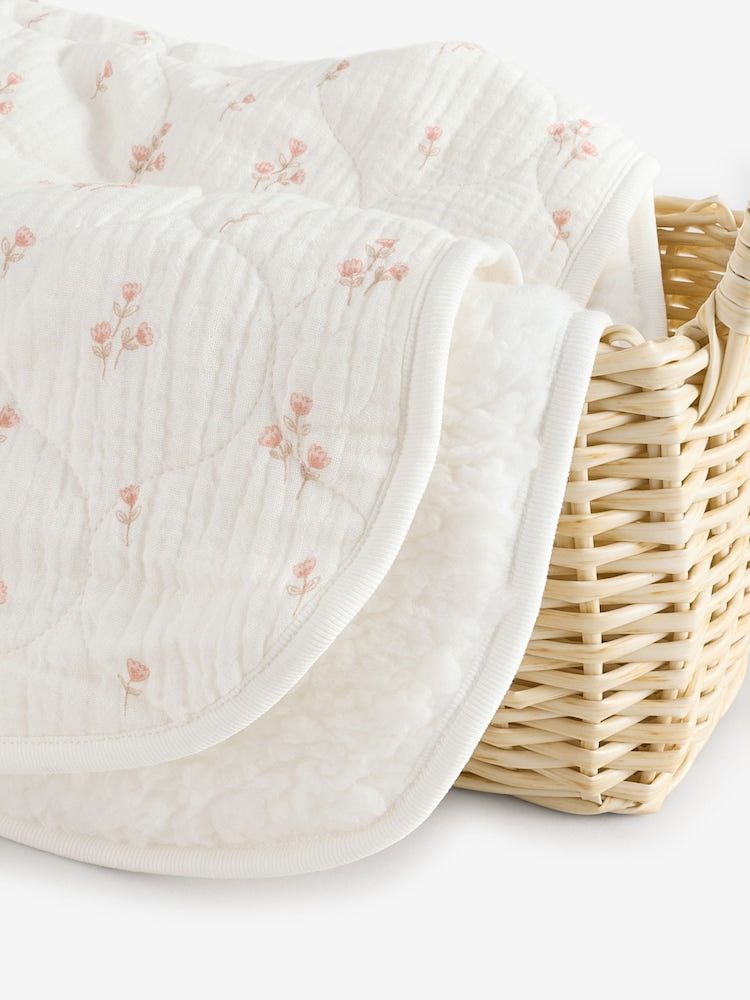 Delicate Floral Muslin Baby Fleece Blanket