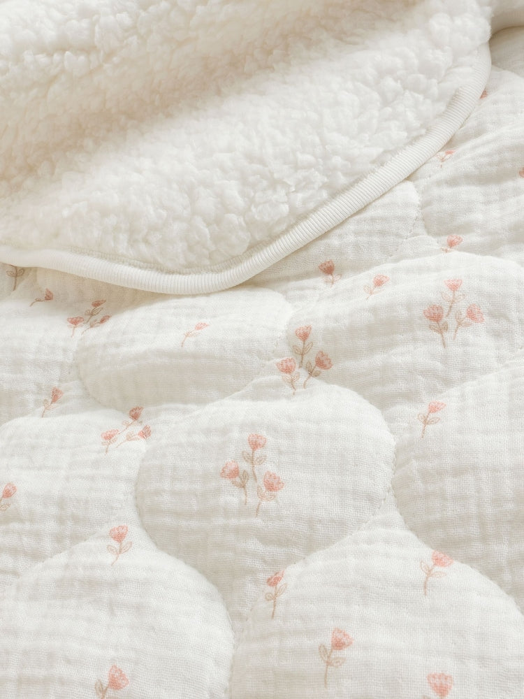 Delicate Floral Muslin Baby Fleece Blanket
