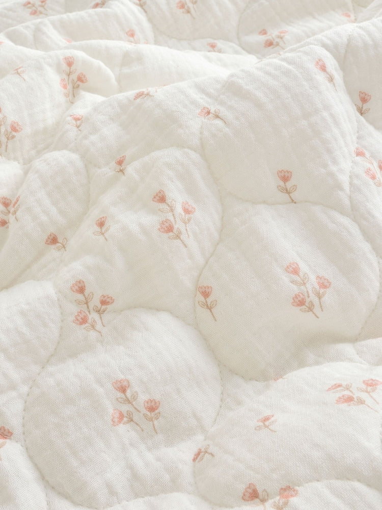 Delicate Floral Muslin Baby Fleece Blanket