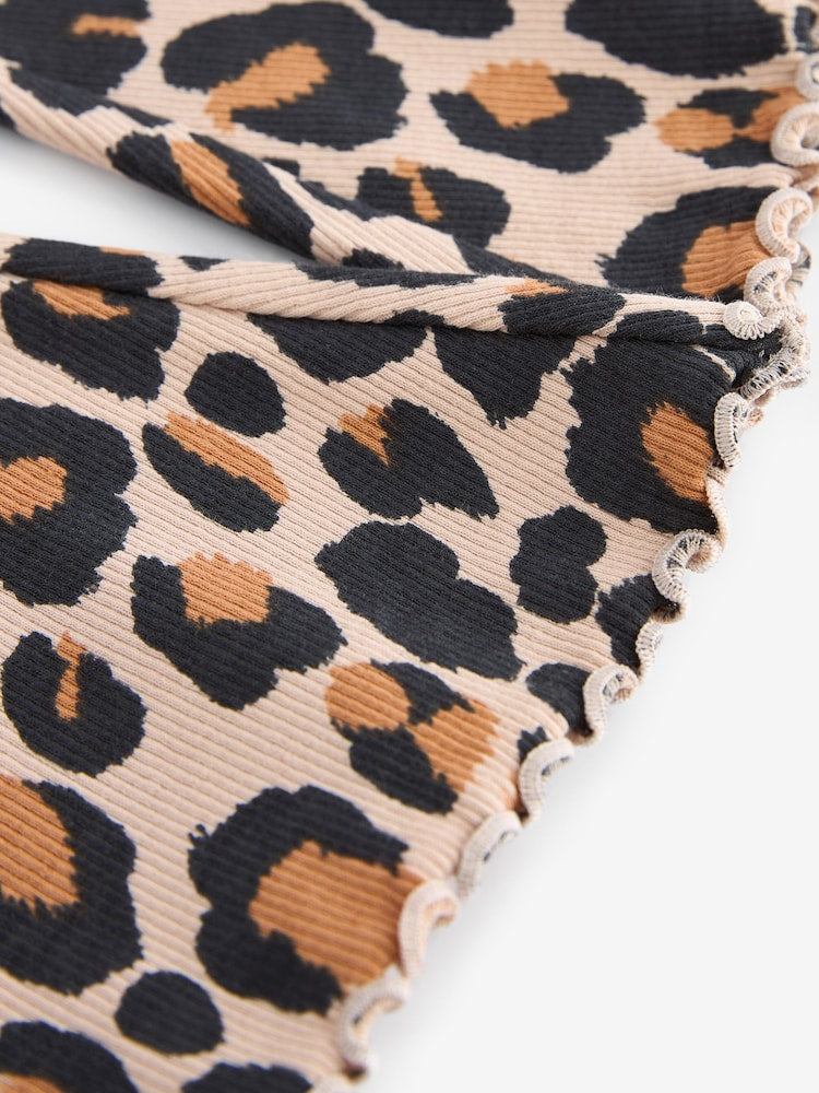 Animal Leopard Print Rib Flare Leggings (3mths-7yrs)